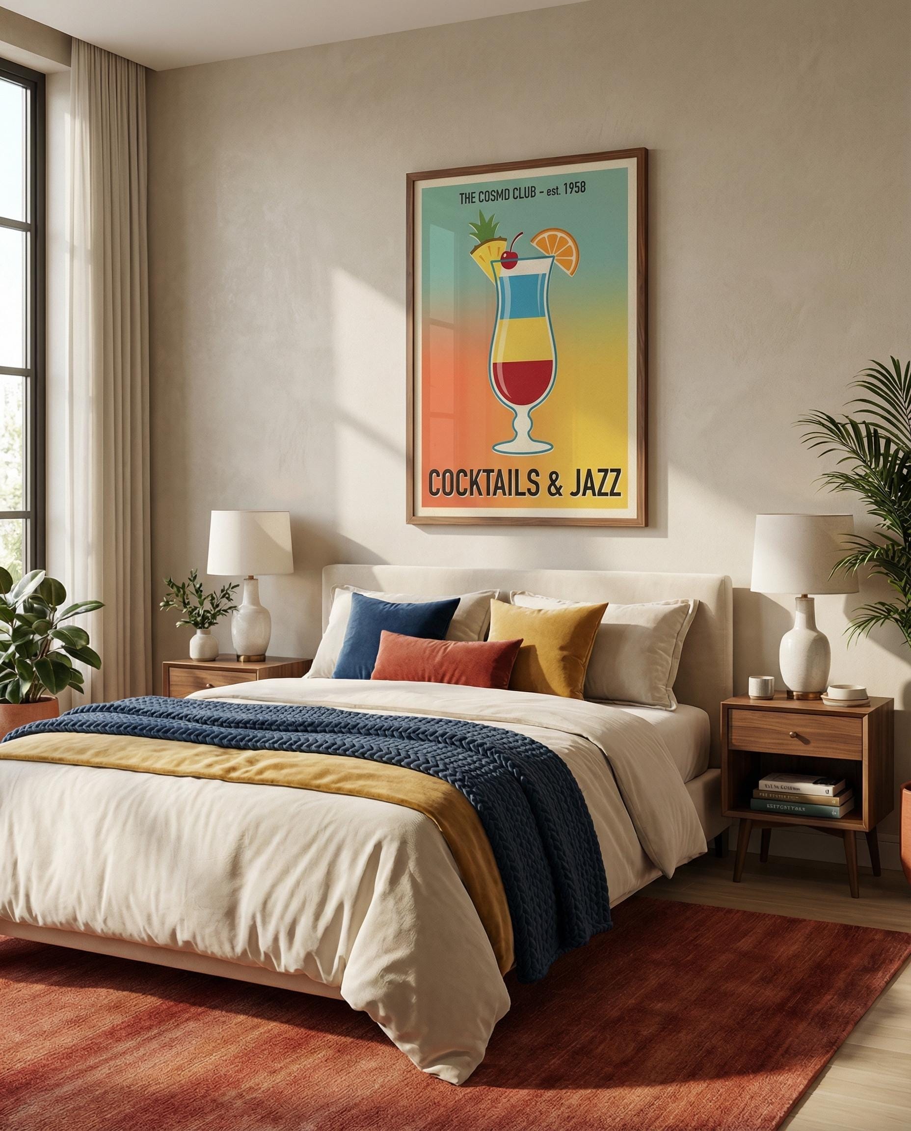 Cocktails & Jazz Print: Stylish Bar Decor (Matte or Canvas)