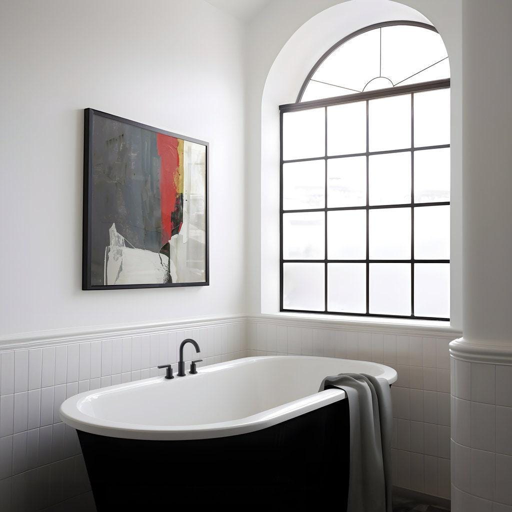 The Labyrinth: Red, Black & White Abstract Expressionist Art | Dynamic & Modern Wall Decor
