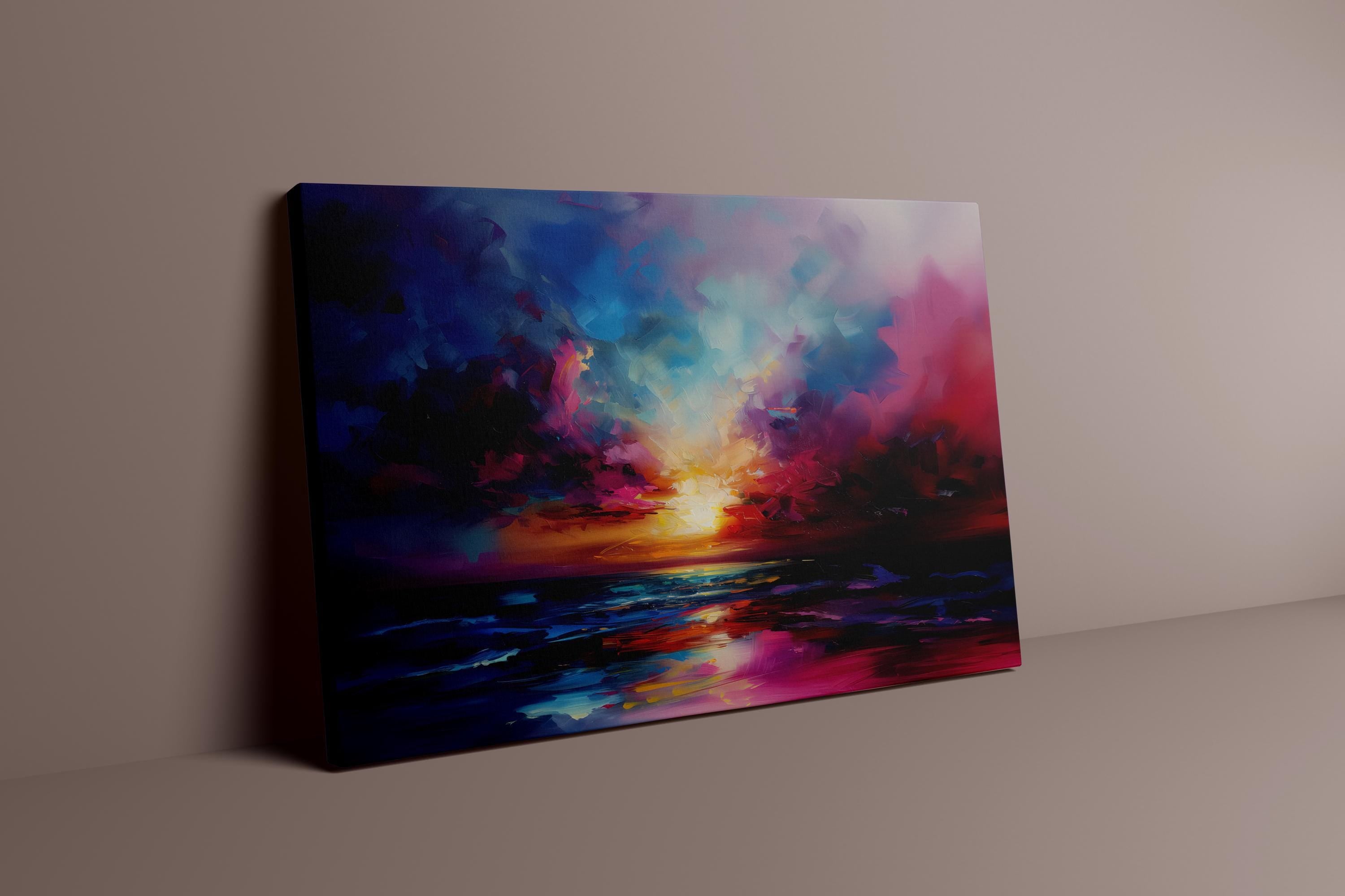 Nature-Inspired Canvas Wall Art, Sunset Colors (Ready to Hang)