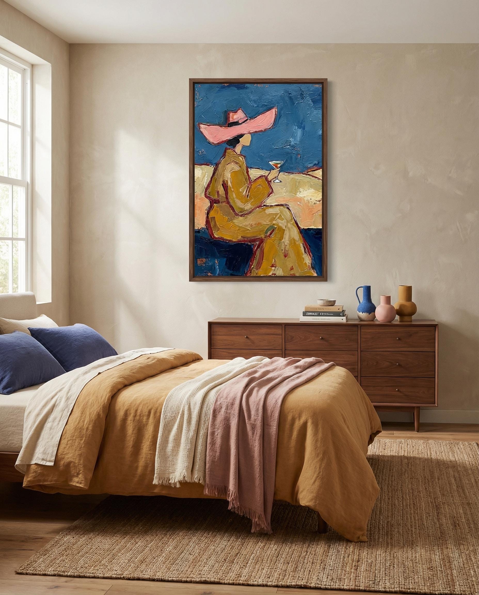 Pink Cowgirl Wall Art Print - Abstract Drink Design