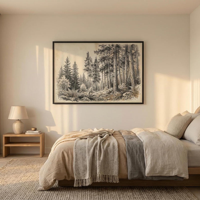 Forest Ink Art Print: Minimalist Mandala - Matte or Canvas
