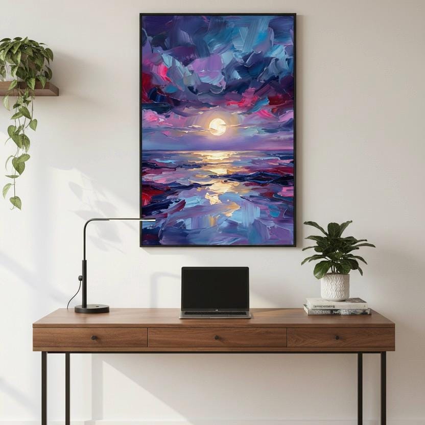 Sunset Sky Art Print – Vibrant Landscape Decor With Dramatic Cloudscape