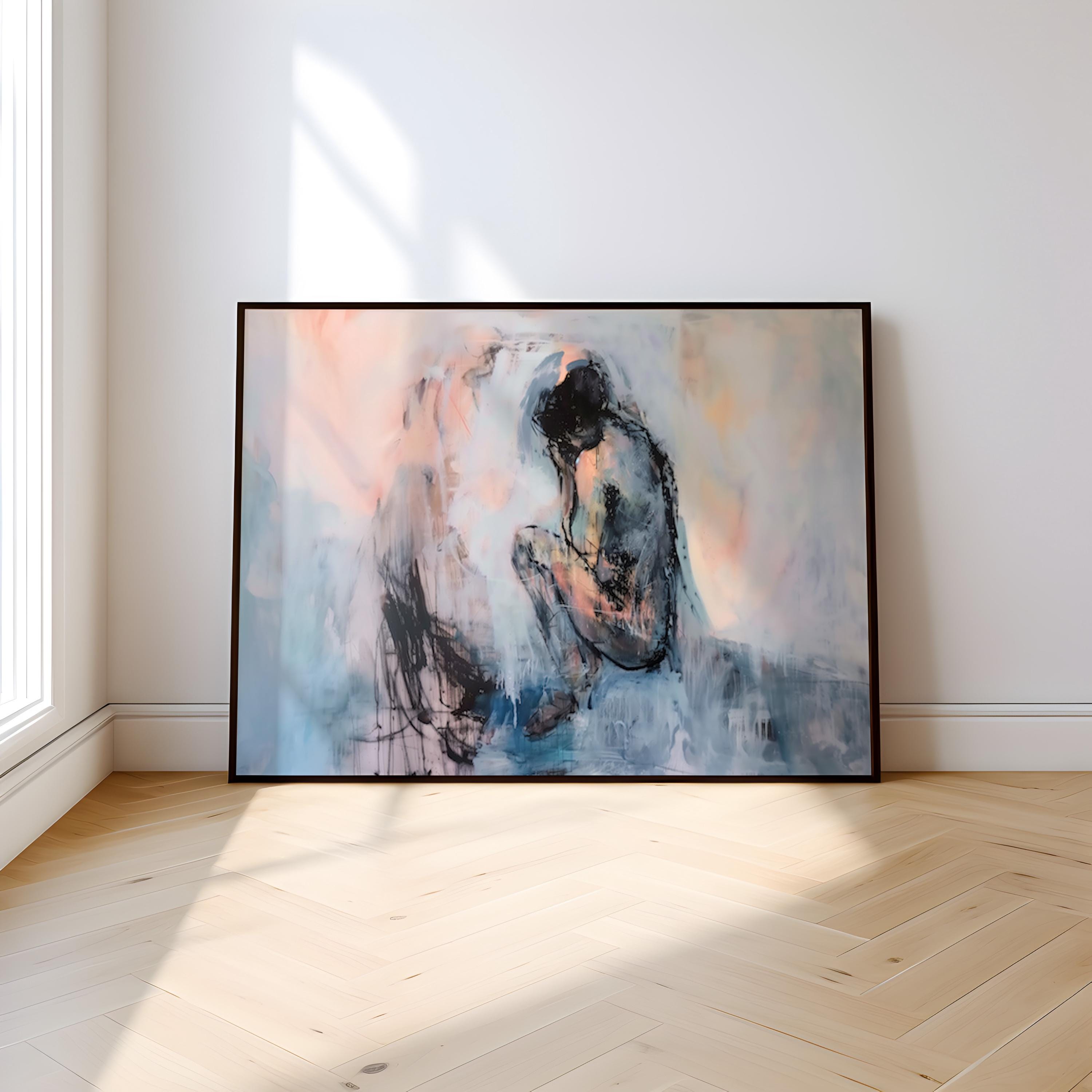 The Interior: Contemplative Woman Abstract Portrait | Serene & Introspective Wall Art