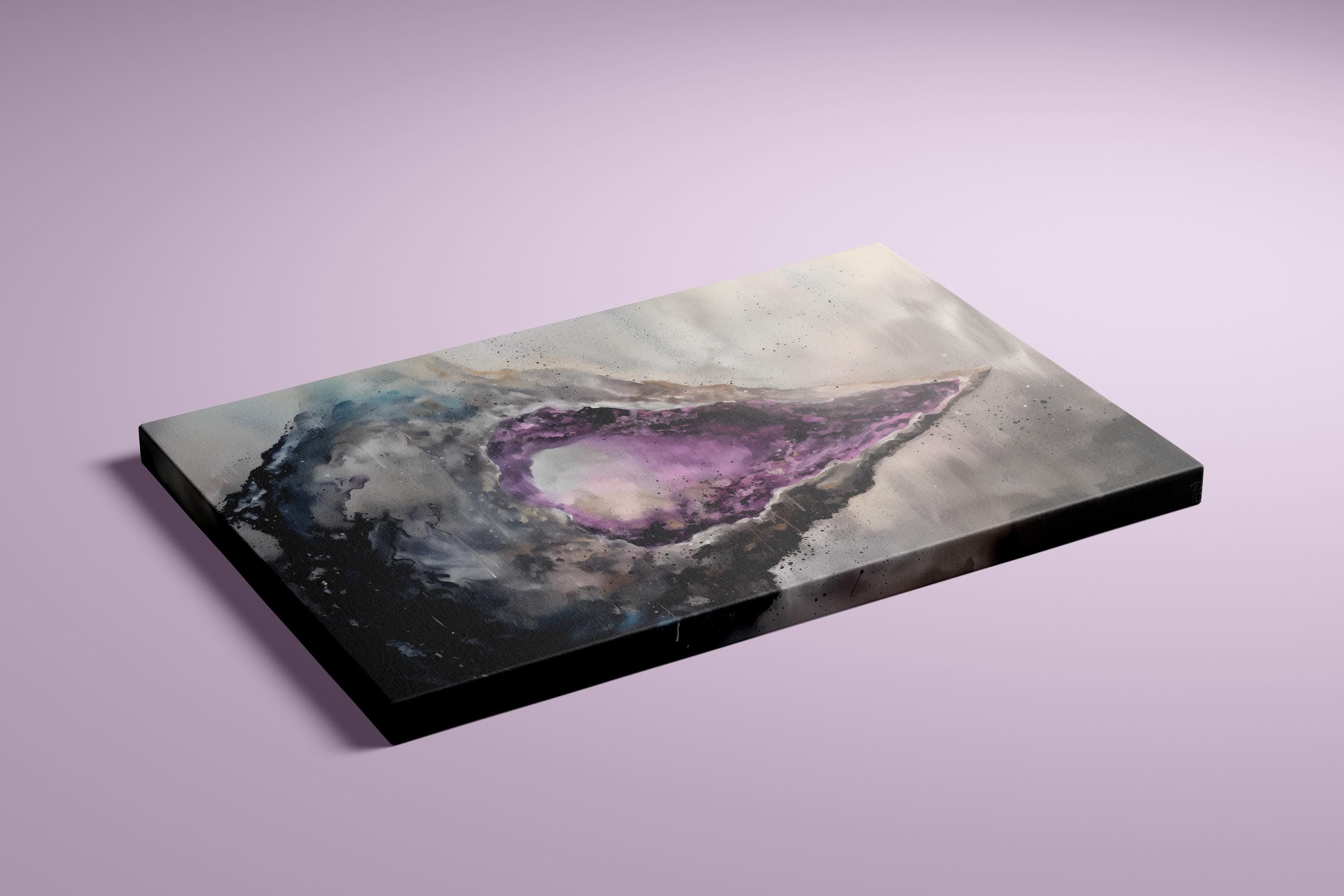 Radiant Geode Abstract Canvas Art | Elegant Blue & Gold Crystal Wall Decor