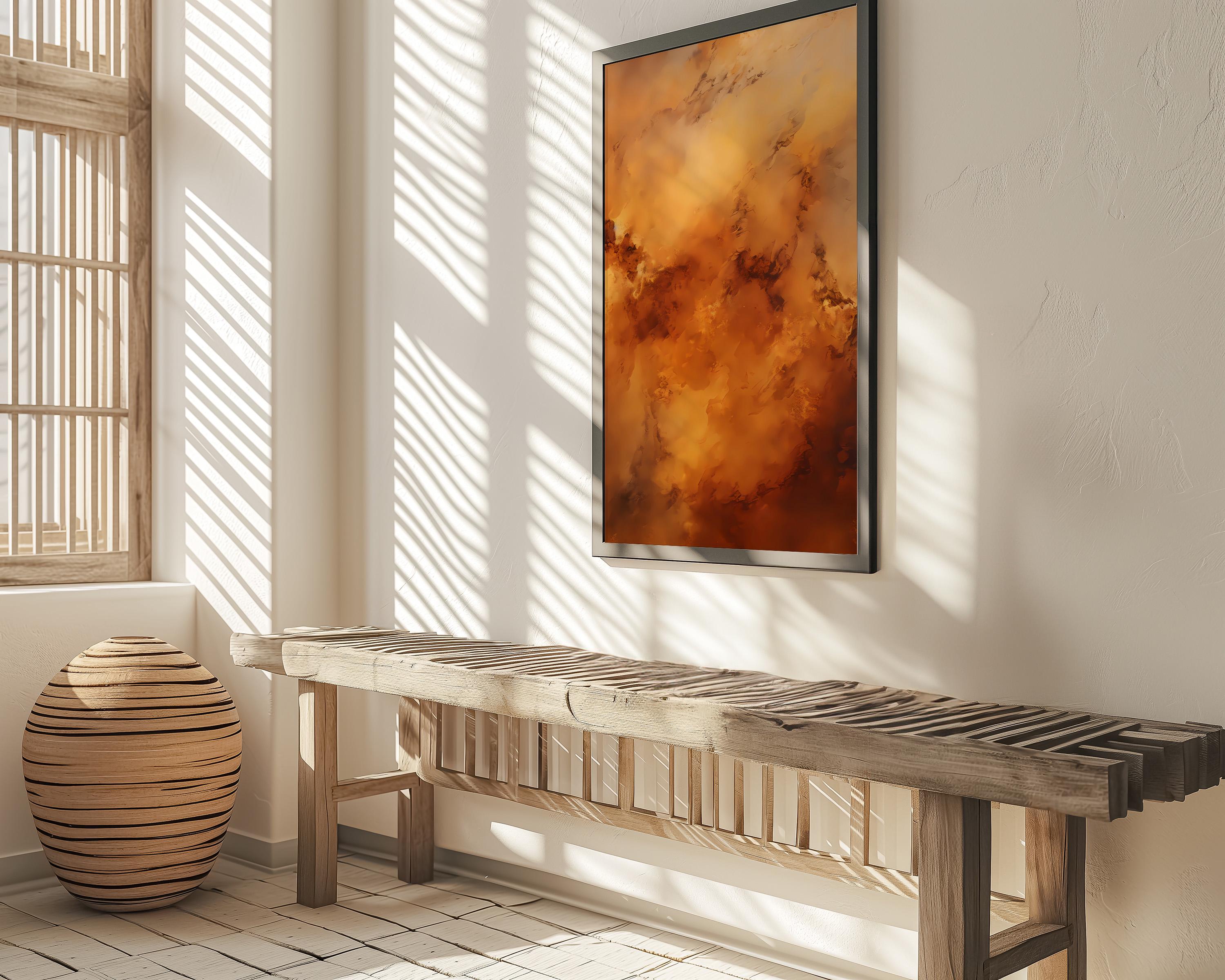 Earthen Harmony: Abstract Earth-Tone Art Print | Grounding & Serene Framed Wall Decor