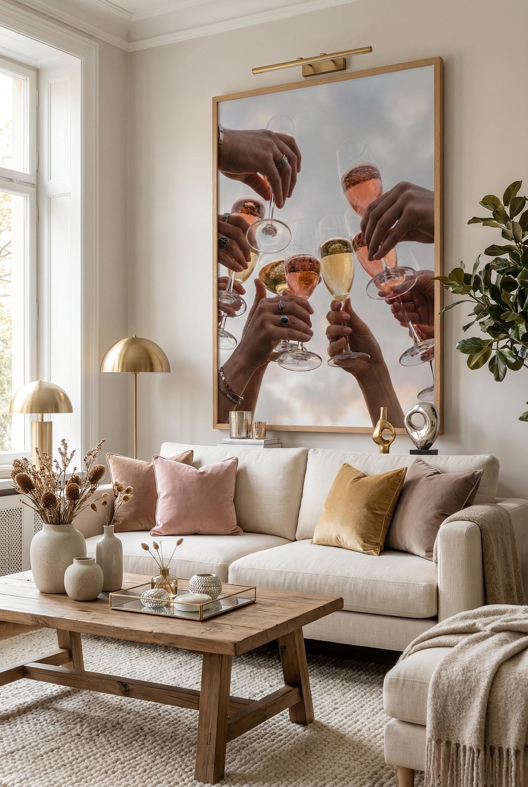 Celebration Wall Art Print: Party Toast Design - Vibrant Home Decor