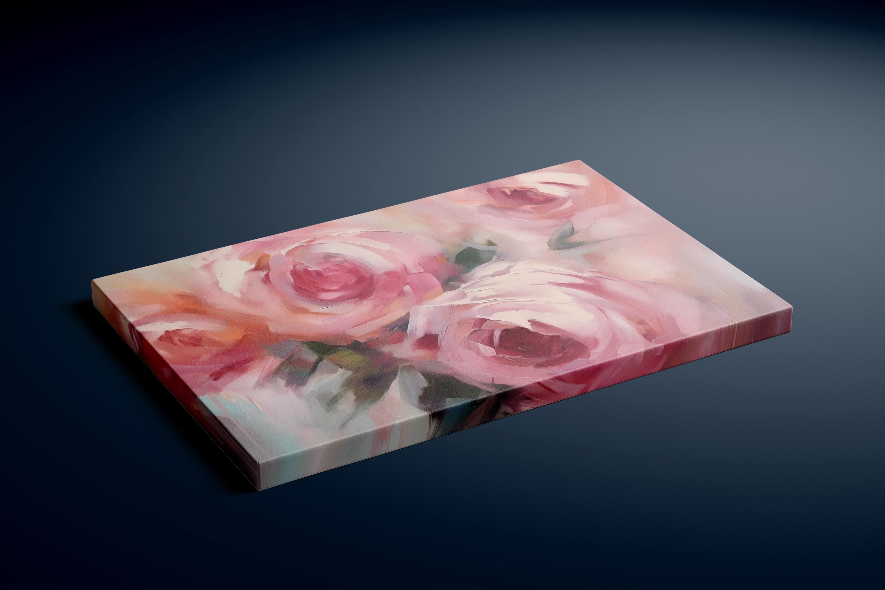 Pastel Blush: Abstract Pink Floral Art Print | Soft & Romantic Framed Wall Decor