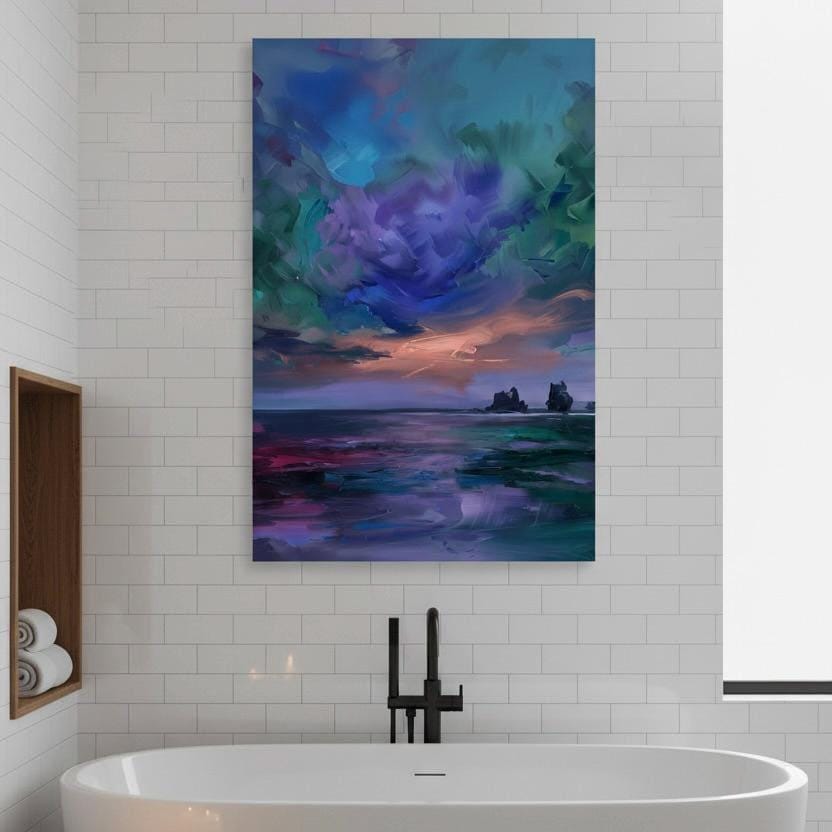 Sunset Sky Art Print - Vibrant Landscape Decor With Fiery Orange & Dramatic Clouds