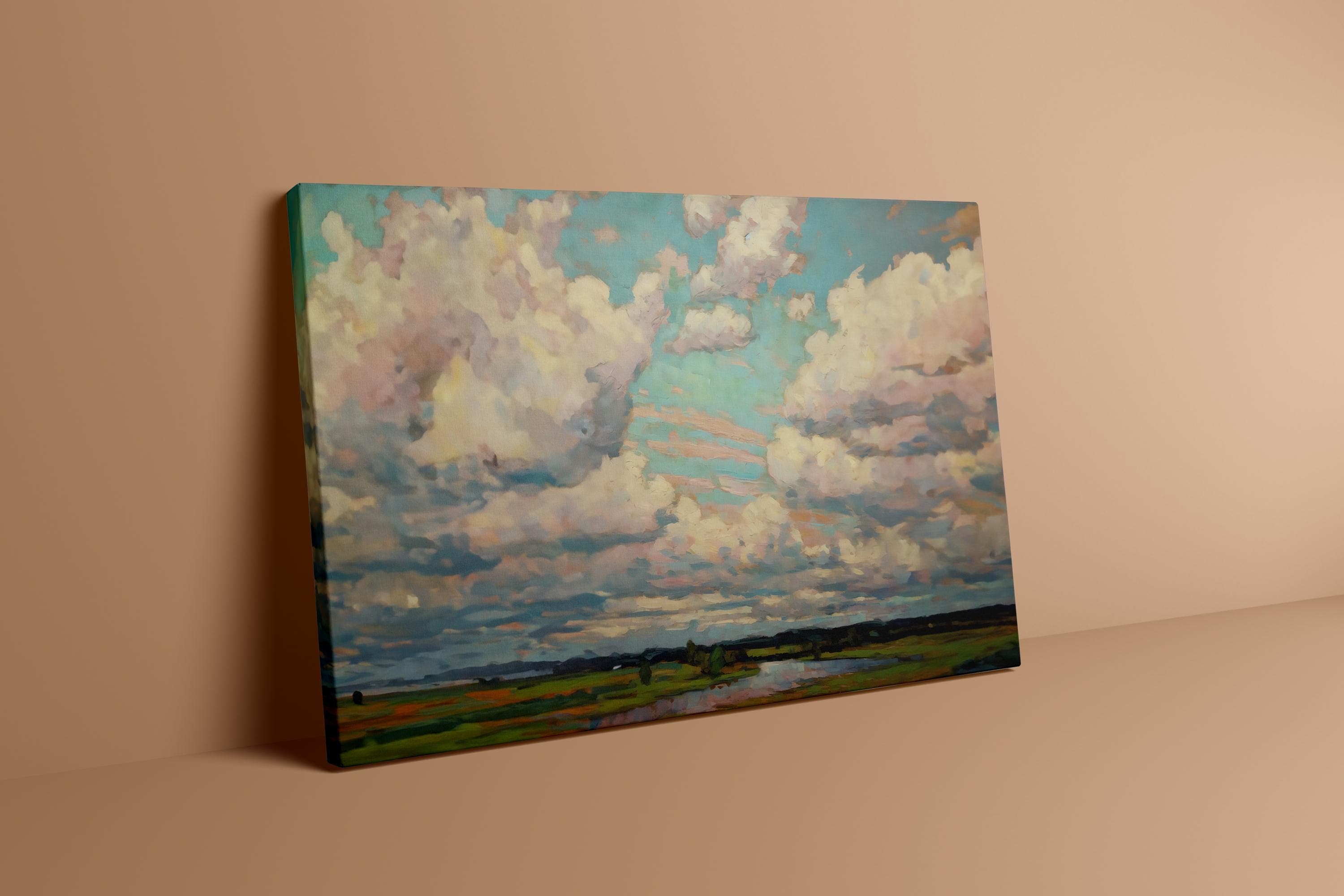 Impressionist Colorful Clouds Print - Soft Colors, Matte Finish