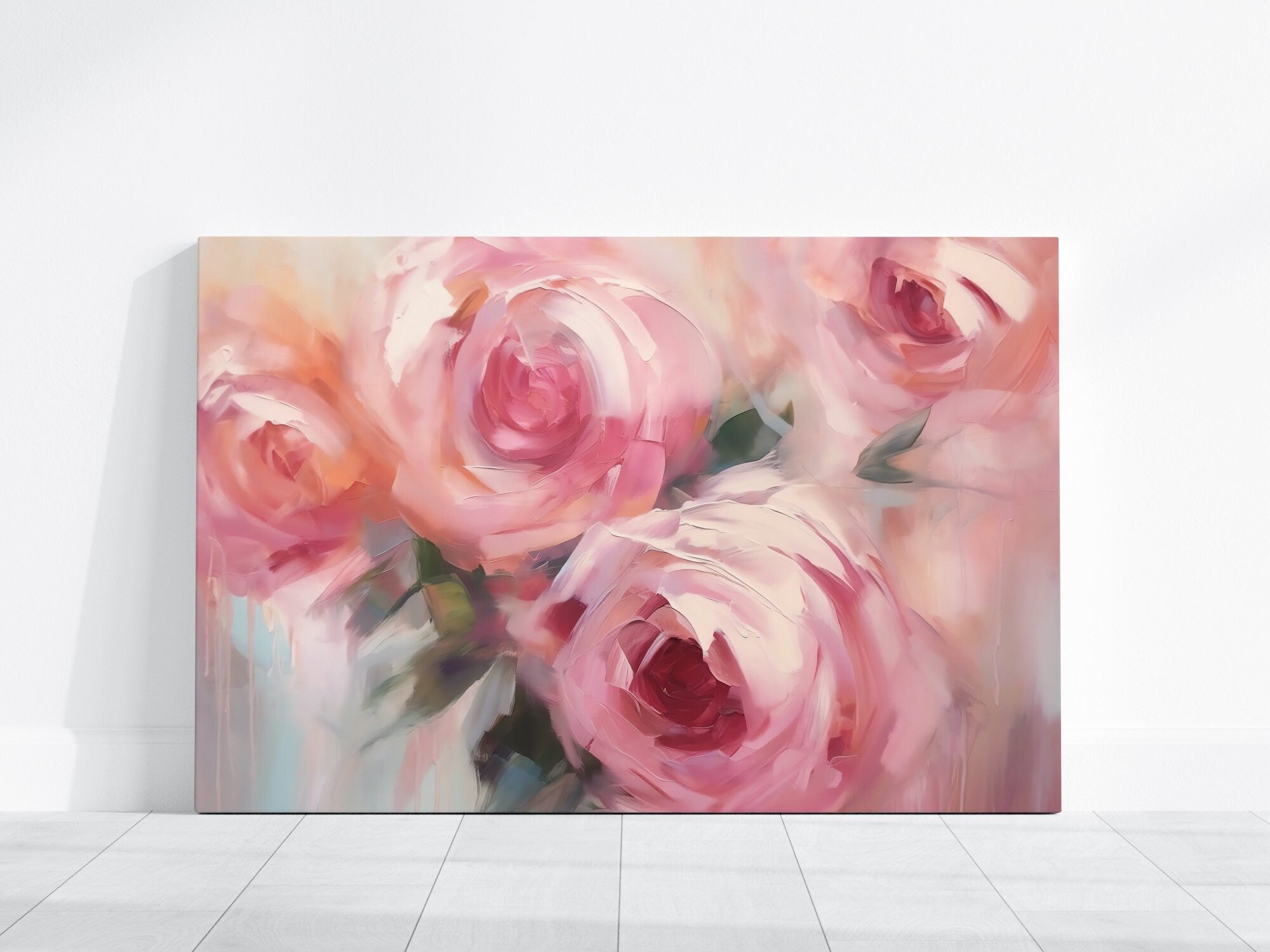 Pastel Blush: Abstract Pink Floral Art Print | Soft & Romantic Framed Wall Decor
