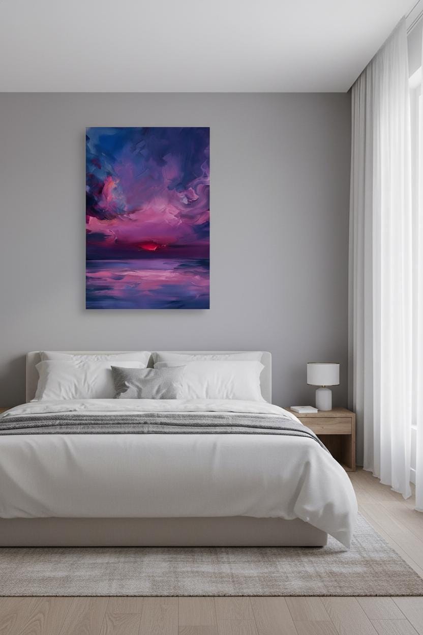 Sunset Sky Art Print - Vibrant Landscape Decor With Dramatic Cloud Formations
