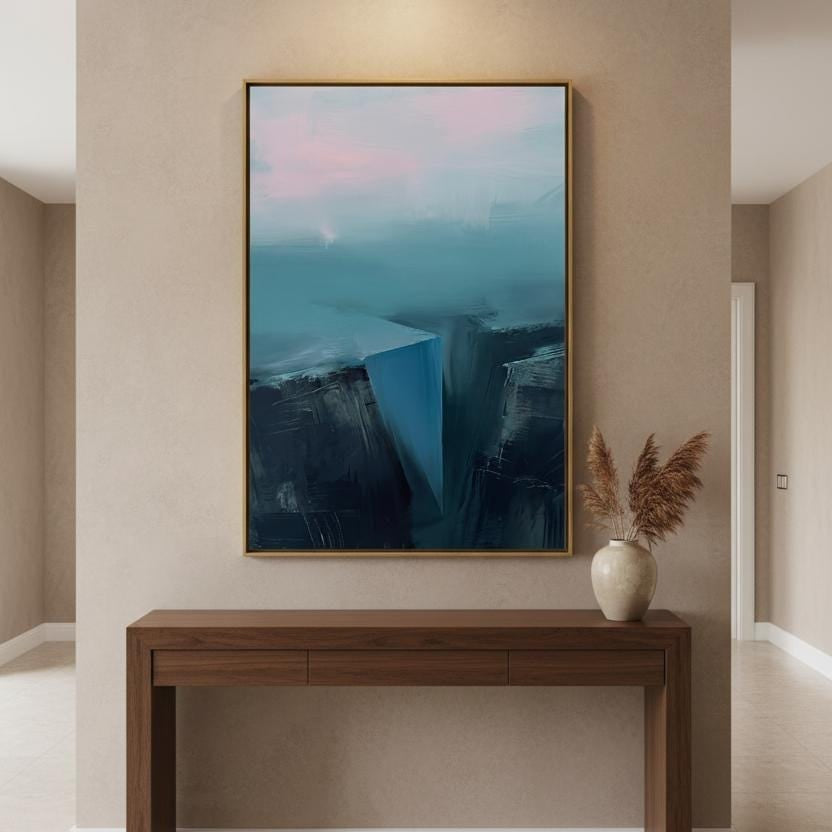 Desert Canyon Art Print – Southwest Wall Art | Terracotta Cliff Decor & Blue Azure Sky