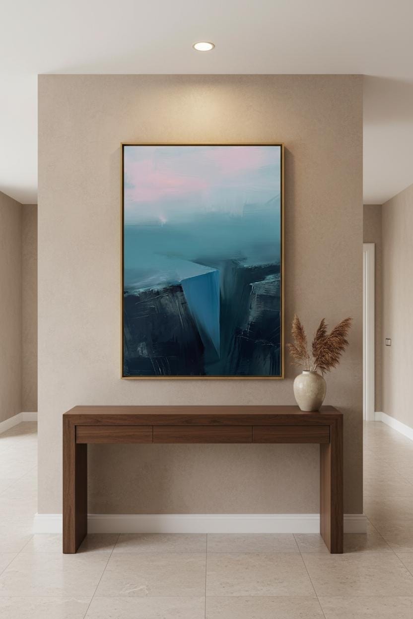 Desert Canyon Art Print – Southwest Wall Art | Terracotta Cliff Decor & Blue Azure Sky