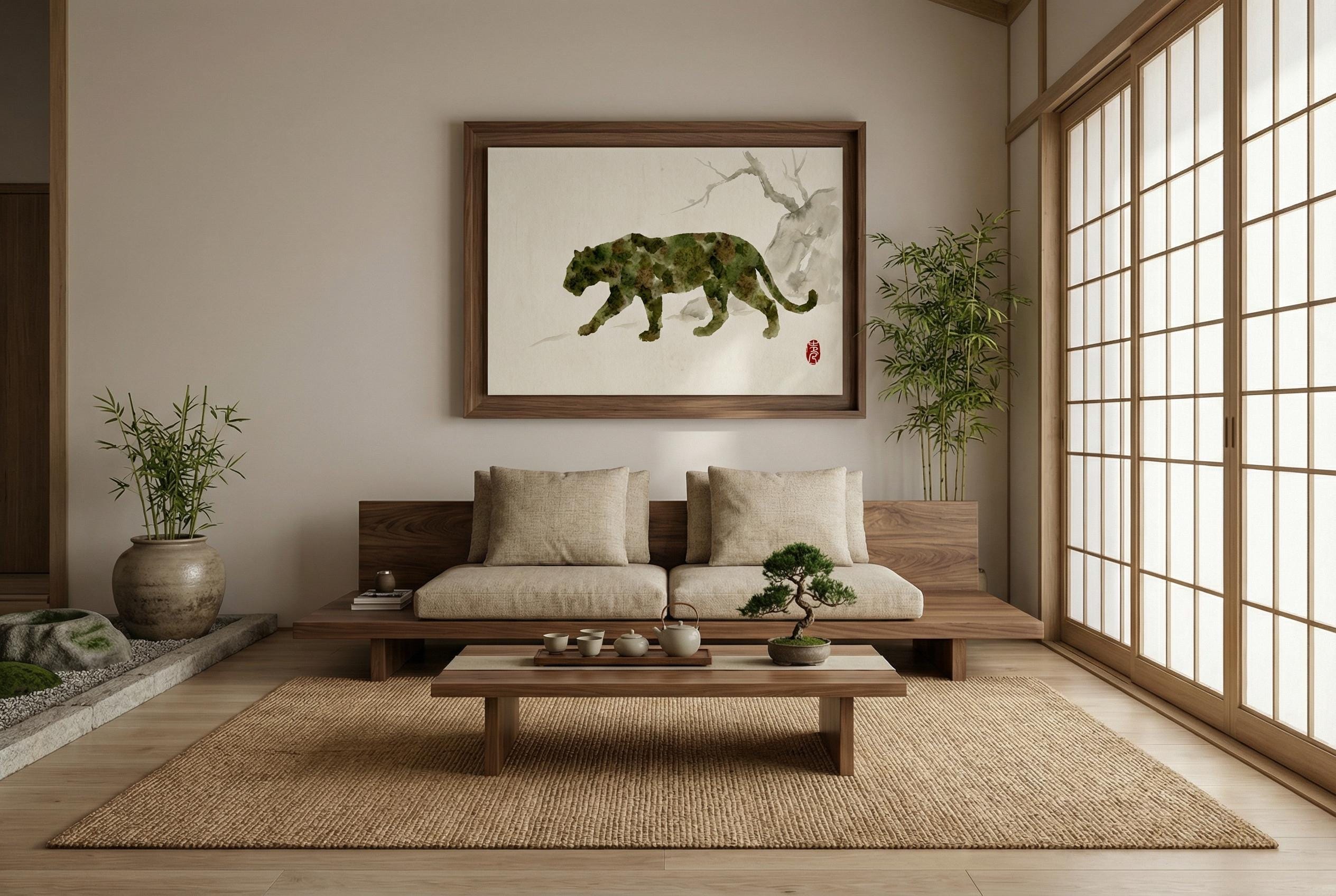 Wall Art Print: Elegant Botanical Design - Framed or Canvas