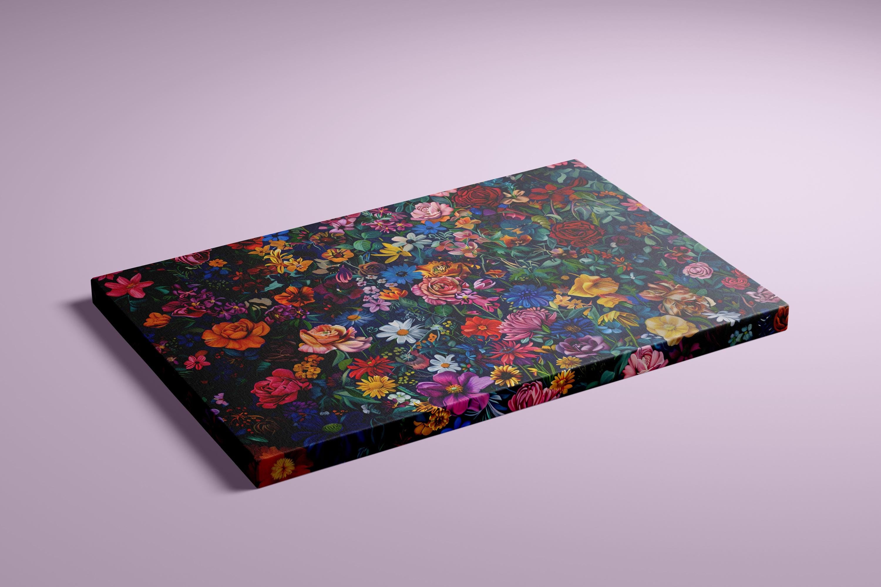 Vibrant Floral Bouquet Canvas Art | Elegant Botanical Still Life Wall Decor