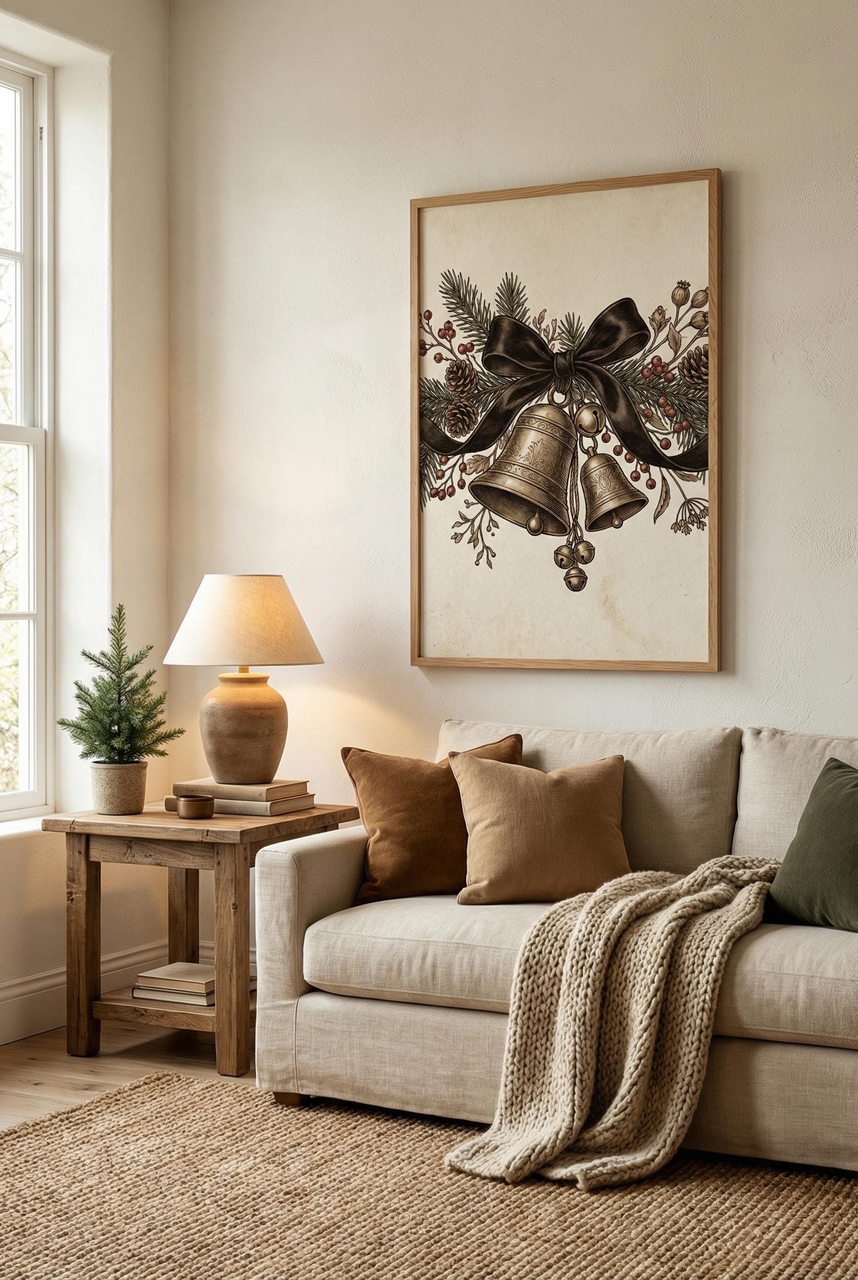 Jingle Bells Art Print: Holiday Wall Decor for Living Room