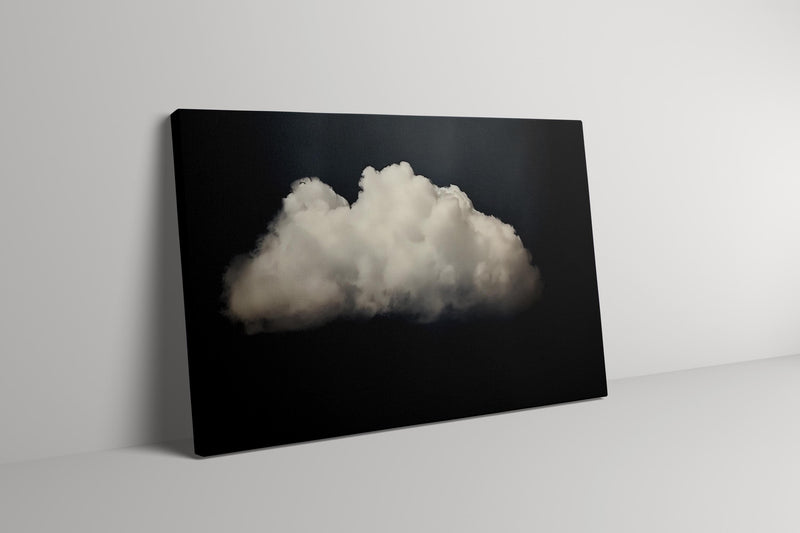 Vintage Moody Cloud Art | Minimalist Wall Decor - Framed Art Print With Shadow Light Contrast