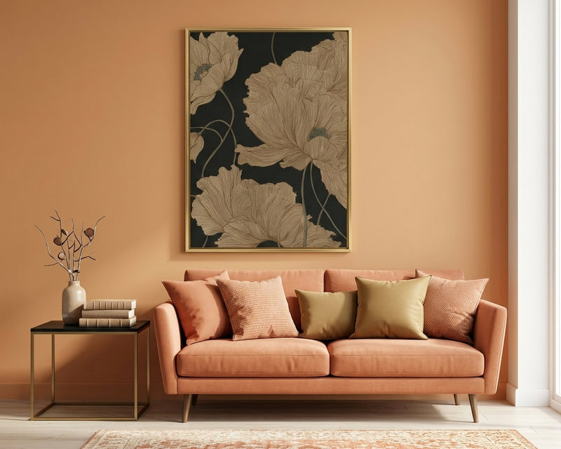 Elegant Poppy Floral Wall Art Print