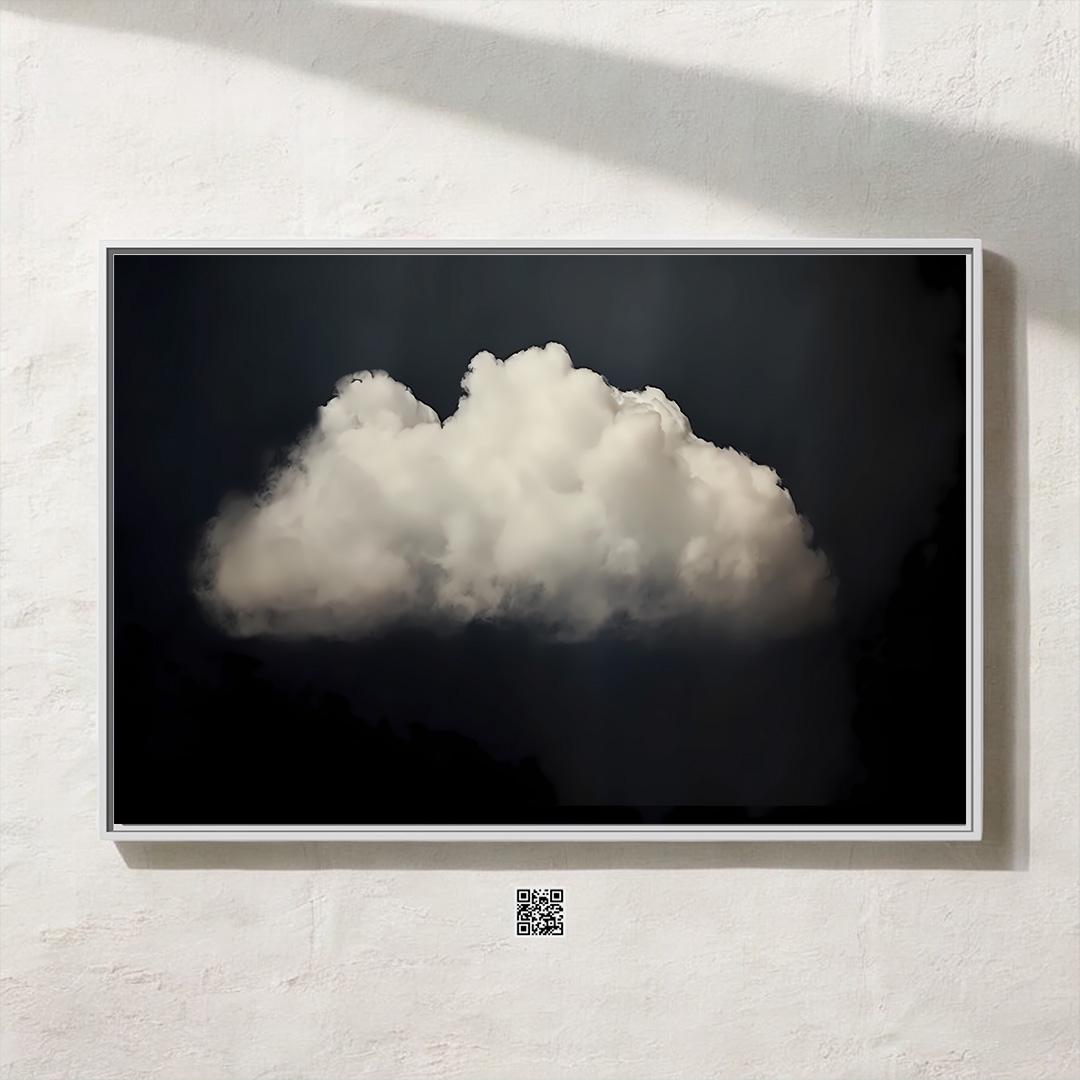 Shadow & Light: Vintage Moody Cloud Art Print | Minimalist Framed Wall Decor