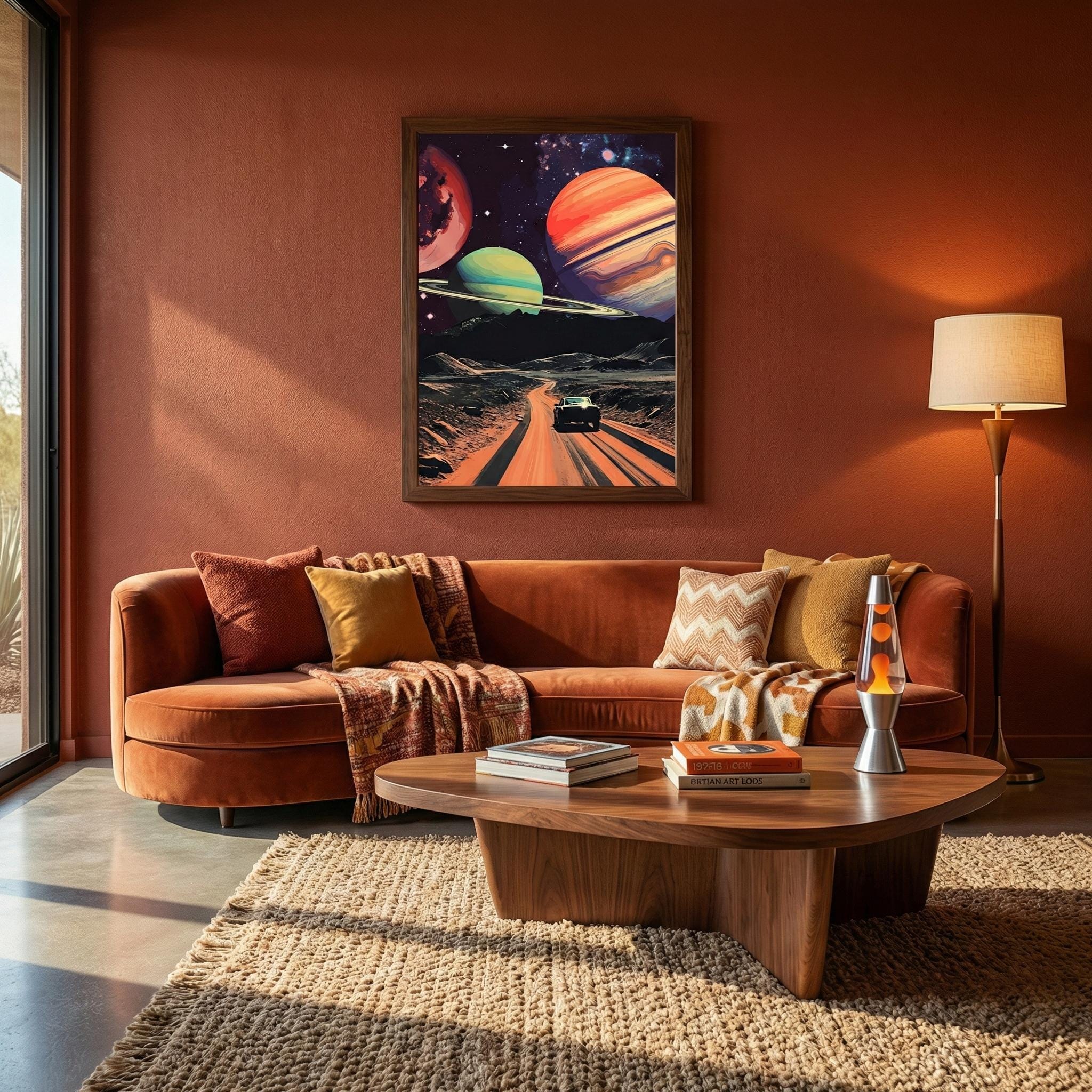 Space Drive Wall Art: Vintage Sci-Fi Collage (Self-Adhesive, Removable)