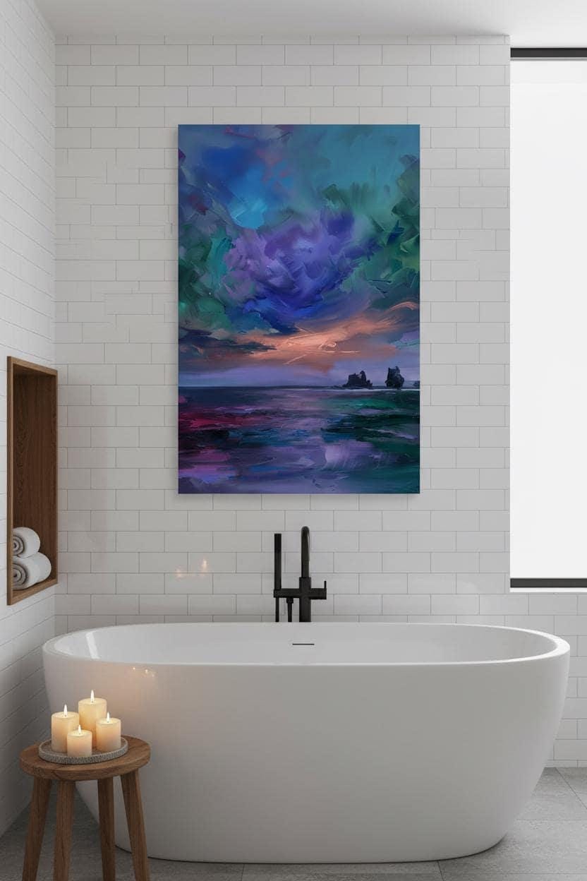 Sunset Sky Art Print - Vibrant Landscape Decor With Fiery Orange & Dramatic Clouds