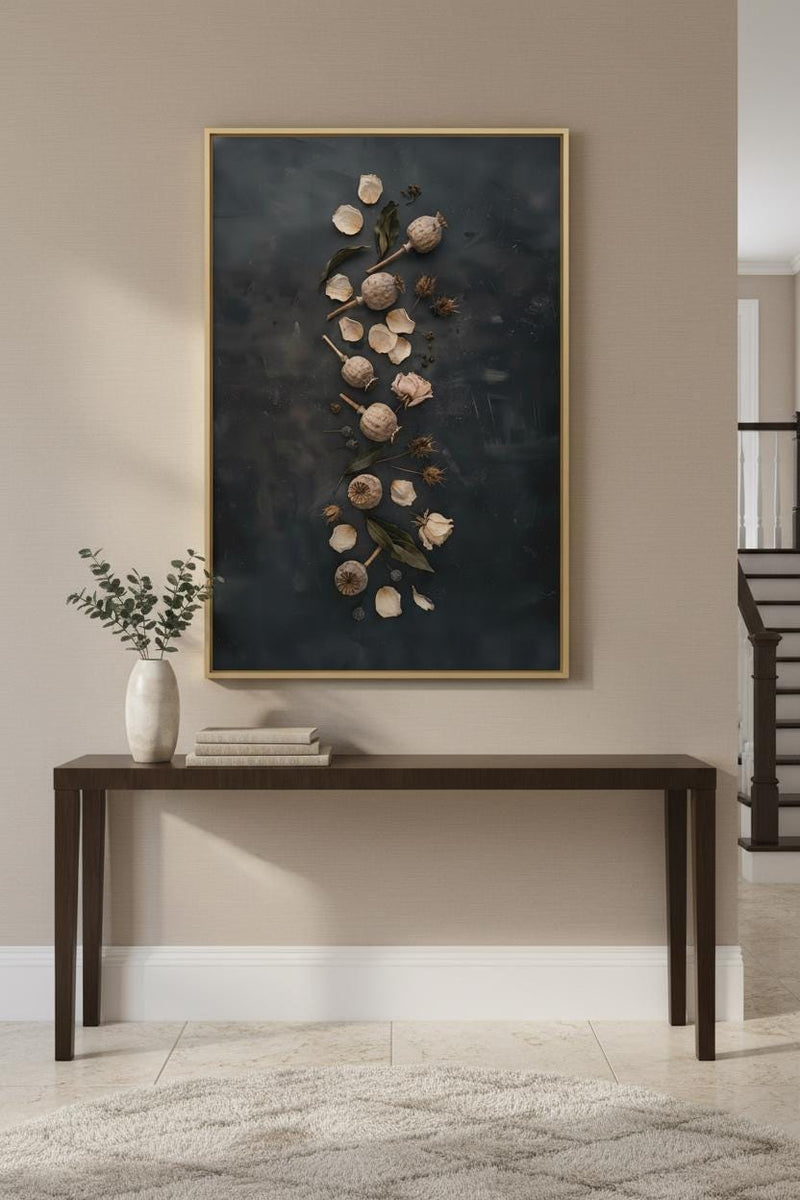 Vintage Botanical Print - Cottagecore Wall Art Featuring Dried Flower Art & Seed Pods