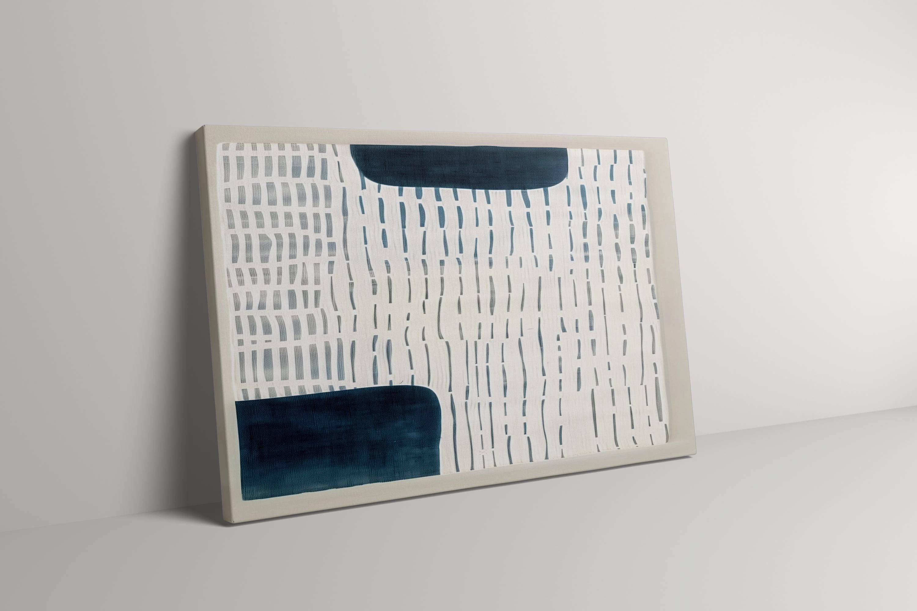 Blue and White Persian Blue Abstract Wall Art, Modern Neutral Minimalist, Living Room, Bedroom, Office Decor, Unique Gift, Trendy Wall Decor