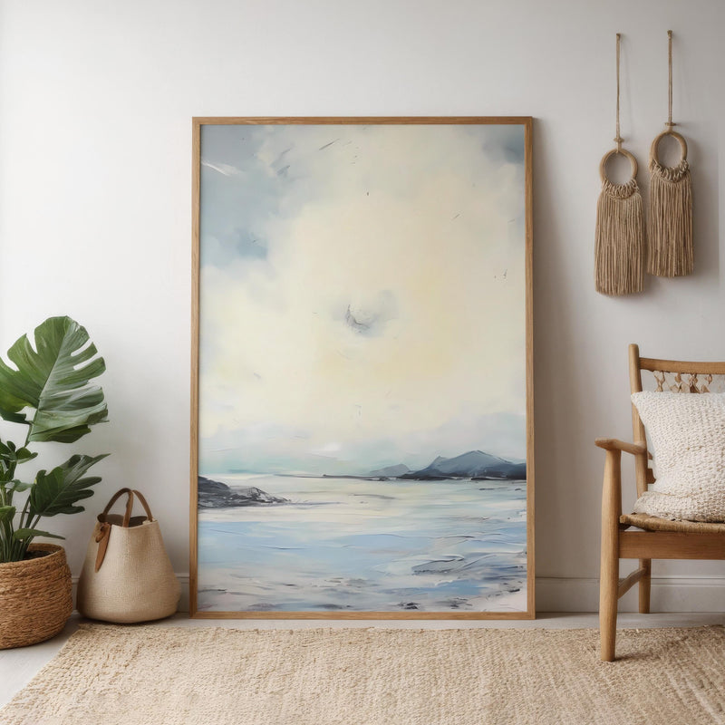 Abstract Coastal Landscape – Modern Ocean Art | Blue Green Ocean Canvas Print