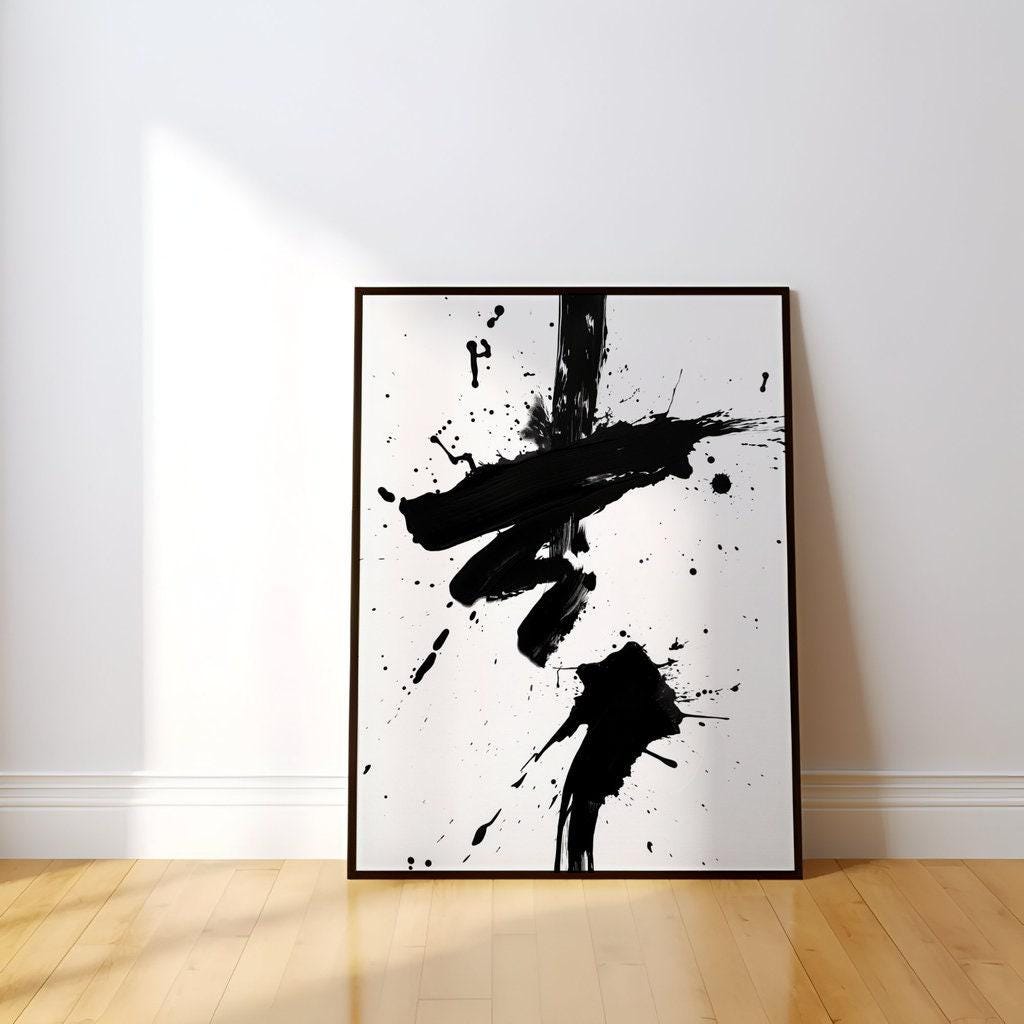 Emerald Peacock Wall Art: Minimalist Japanese-Inspired Green Decor