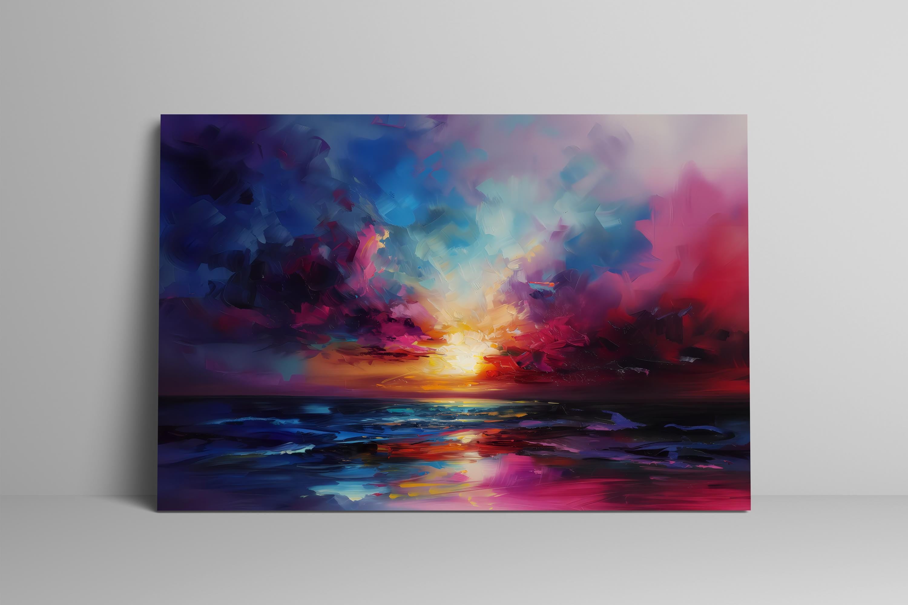 Nature-Inspired Canvas Wall Art, Sunset Colors (Ready to Hang)