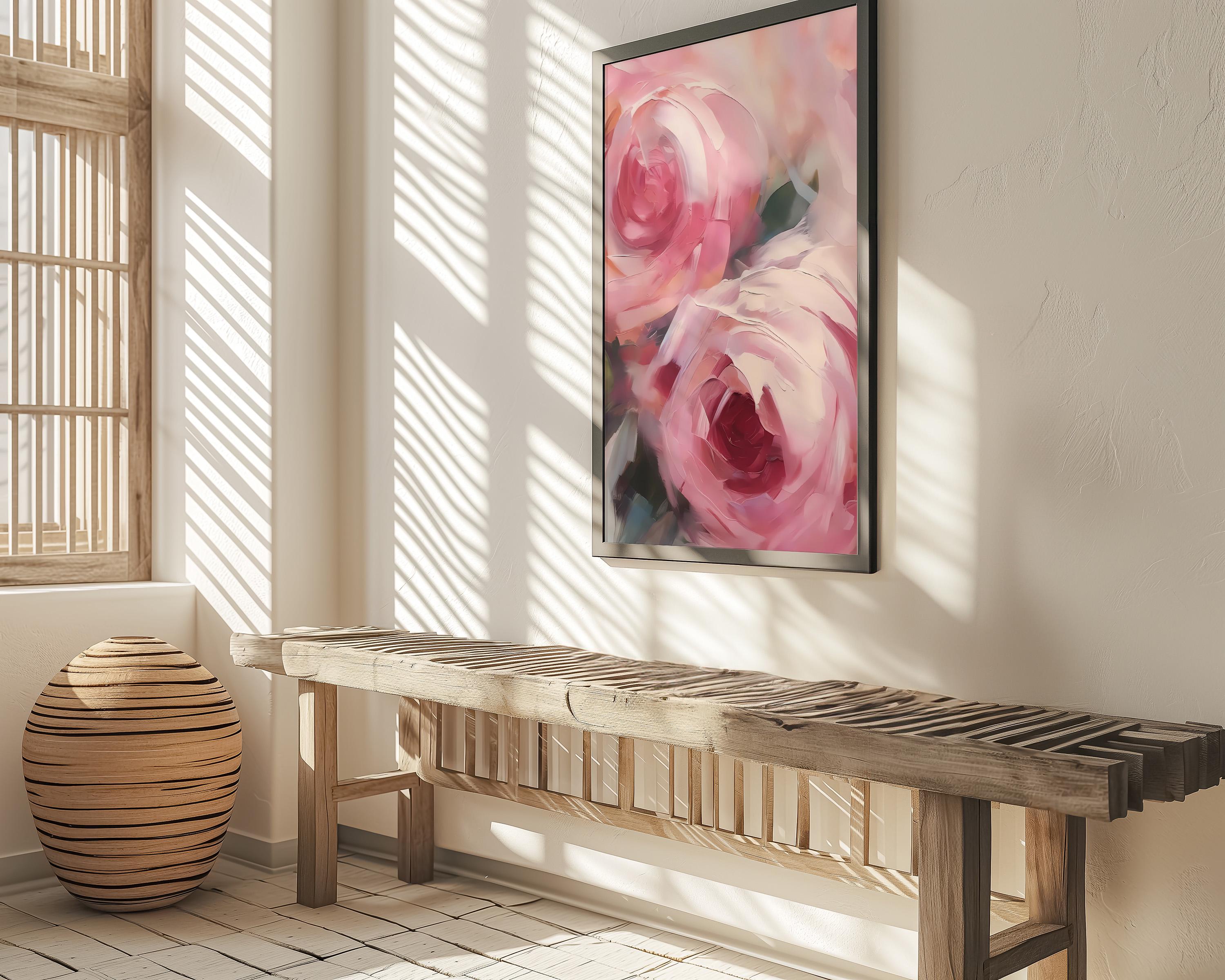 Pastel Blush: Abstract Pink Floral Art Print | Soft & Romantic Framed Wall Decor