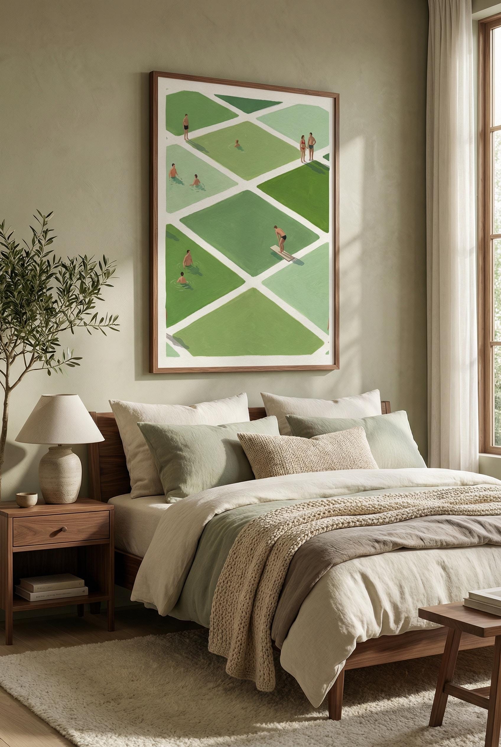 Pools Wall Art: Vibrant Water Design - Canvas or Matte Print