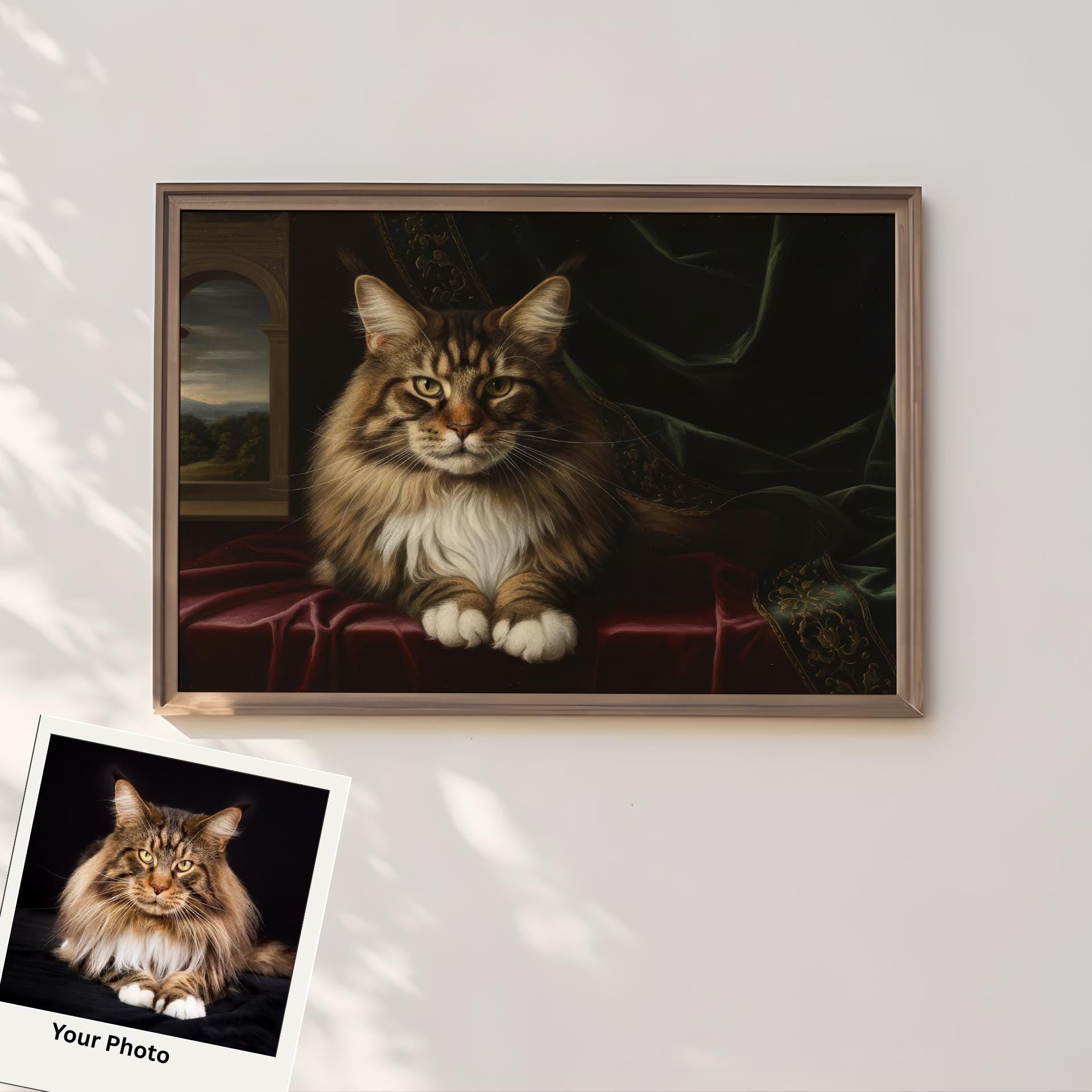 Cat Portrait Artwork: Personalized Watercolor or Matte Print - From Your Photo