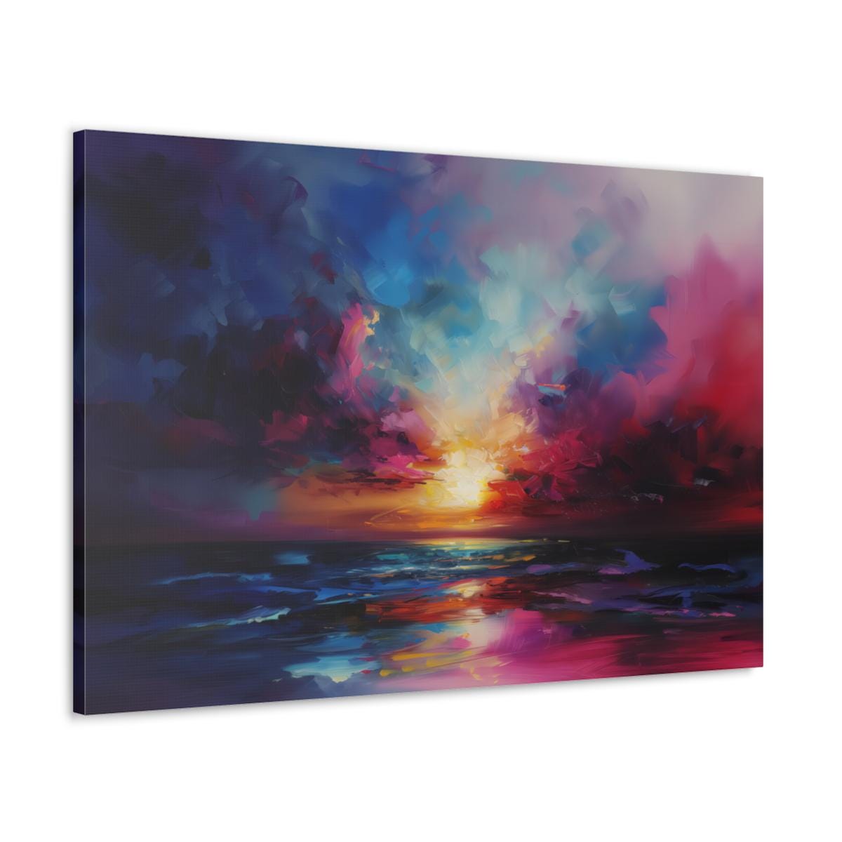 Colorful Sunset Wall Art - Vibrant Abstract Landscape for Cozy Spaces