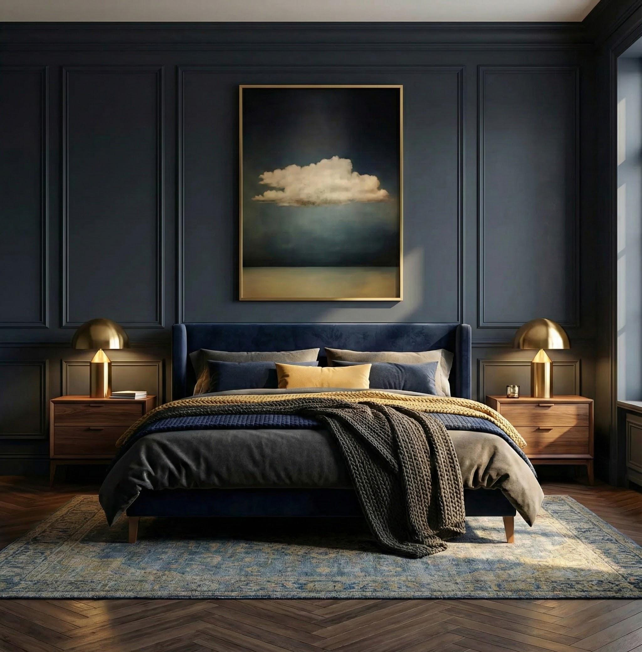 Moody Clouds Wall Art: Vintage Minimalist Print (Muted Palette)