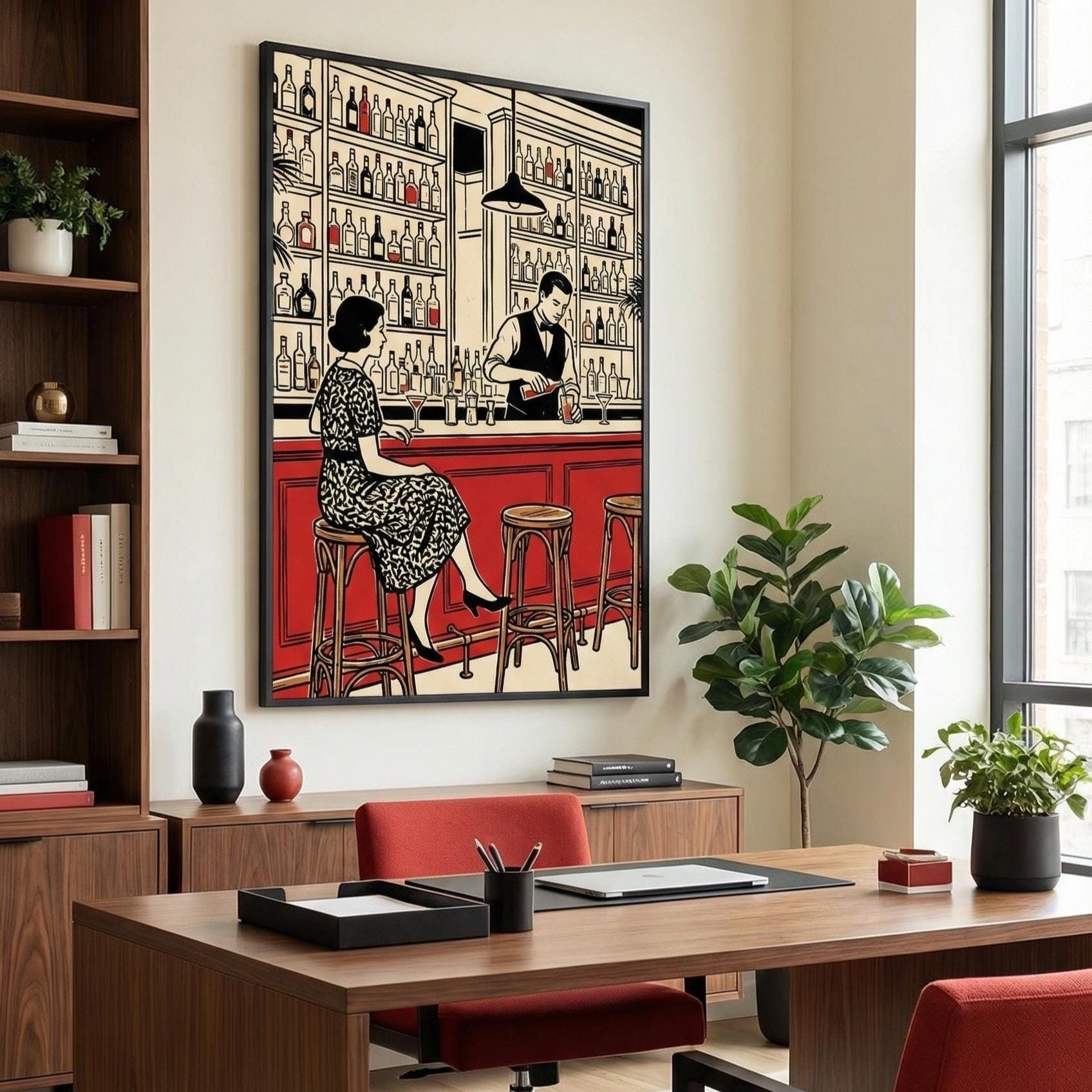 Bar Break Art Print: Home and Office Decor (Multiple Frame Choices)