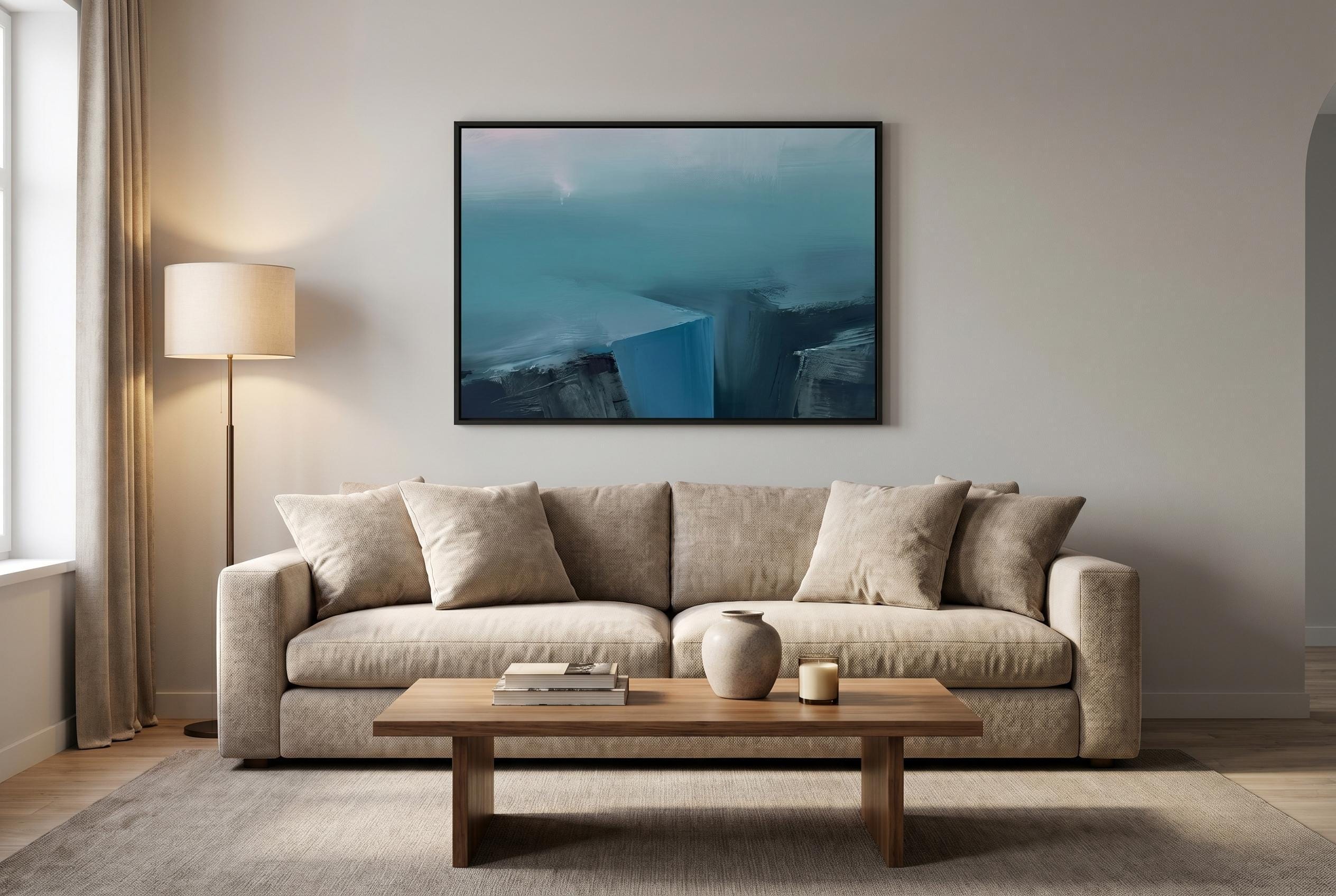Desert Canyon Art Print – Southwest Wall Art | Terracotta Cliff Decor & Blue Azure Sky