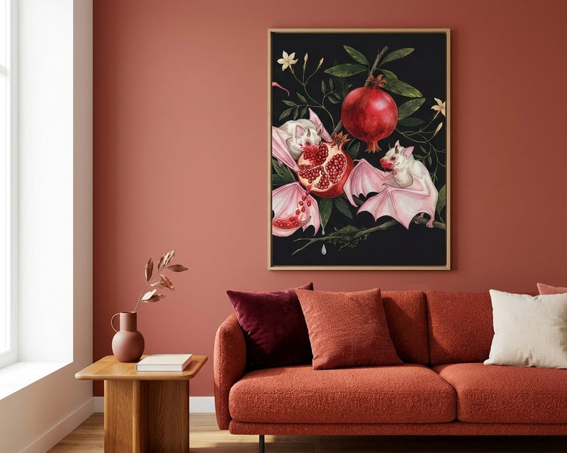 Gothic Pomegranate Bat Art Print