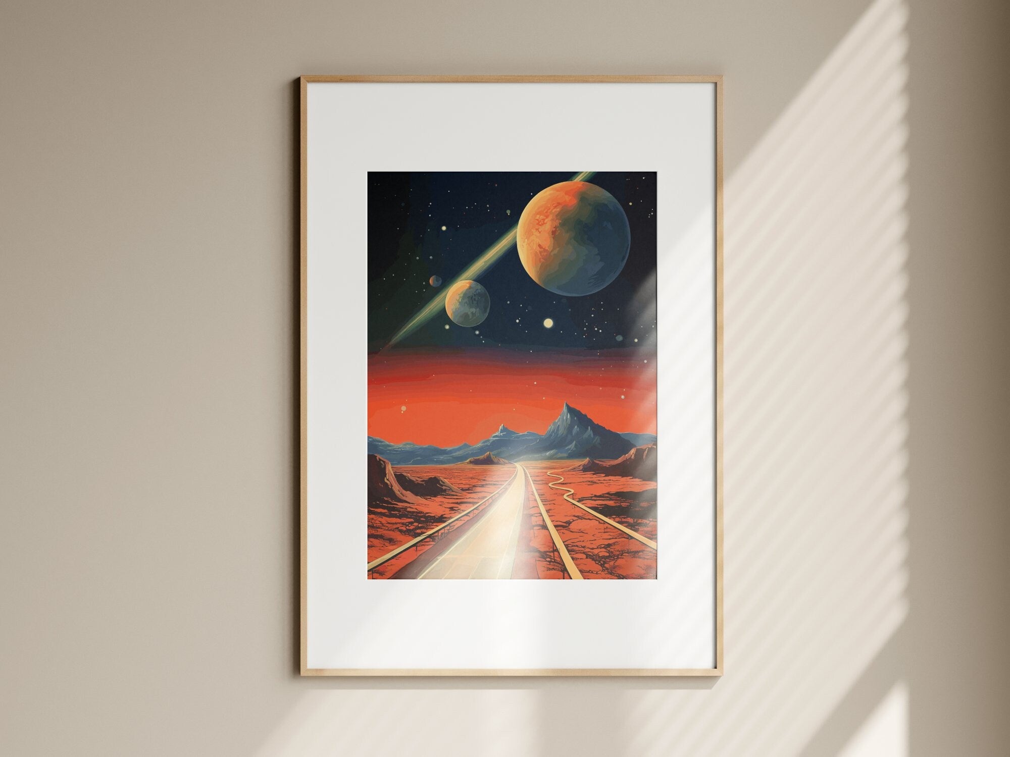 Space Roadtrip, Wall Art, Vintage, Retro Futurism Art, Wallpaper, Sci-Fi Collage Art, Space Art, Modern Art, Retro Art, Wall Art, Cosmic