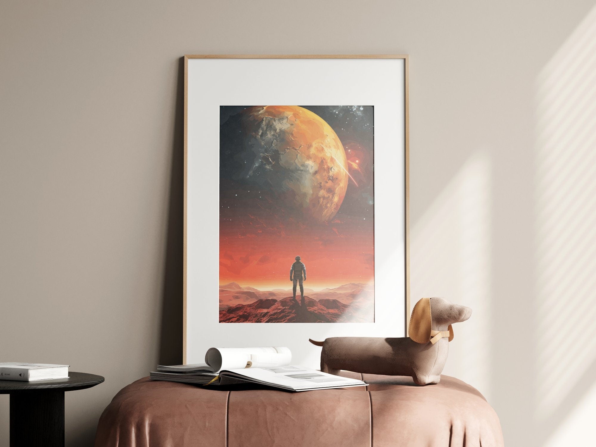 Views From Red Planet, Wall Art, Vintage, Retro Futurism Art, Wallpaper, Sci-Fi Collage Art, Space Art, Modern Art, Retro Art, Wall Art