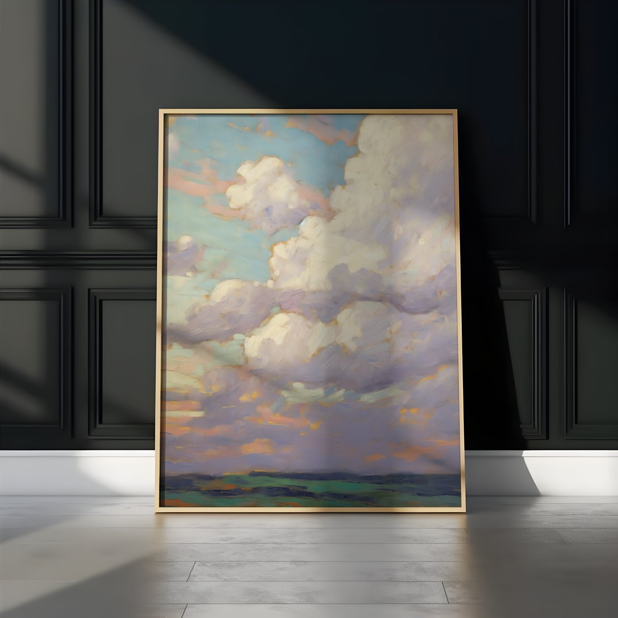 Impressionist Colorful Clouds - Modern Farmhouse Decor | Dreamy Sky Art Canvas