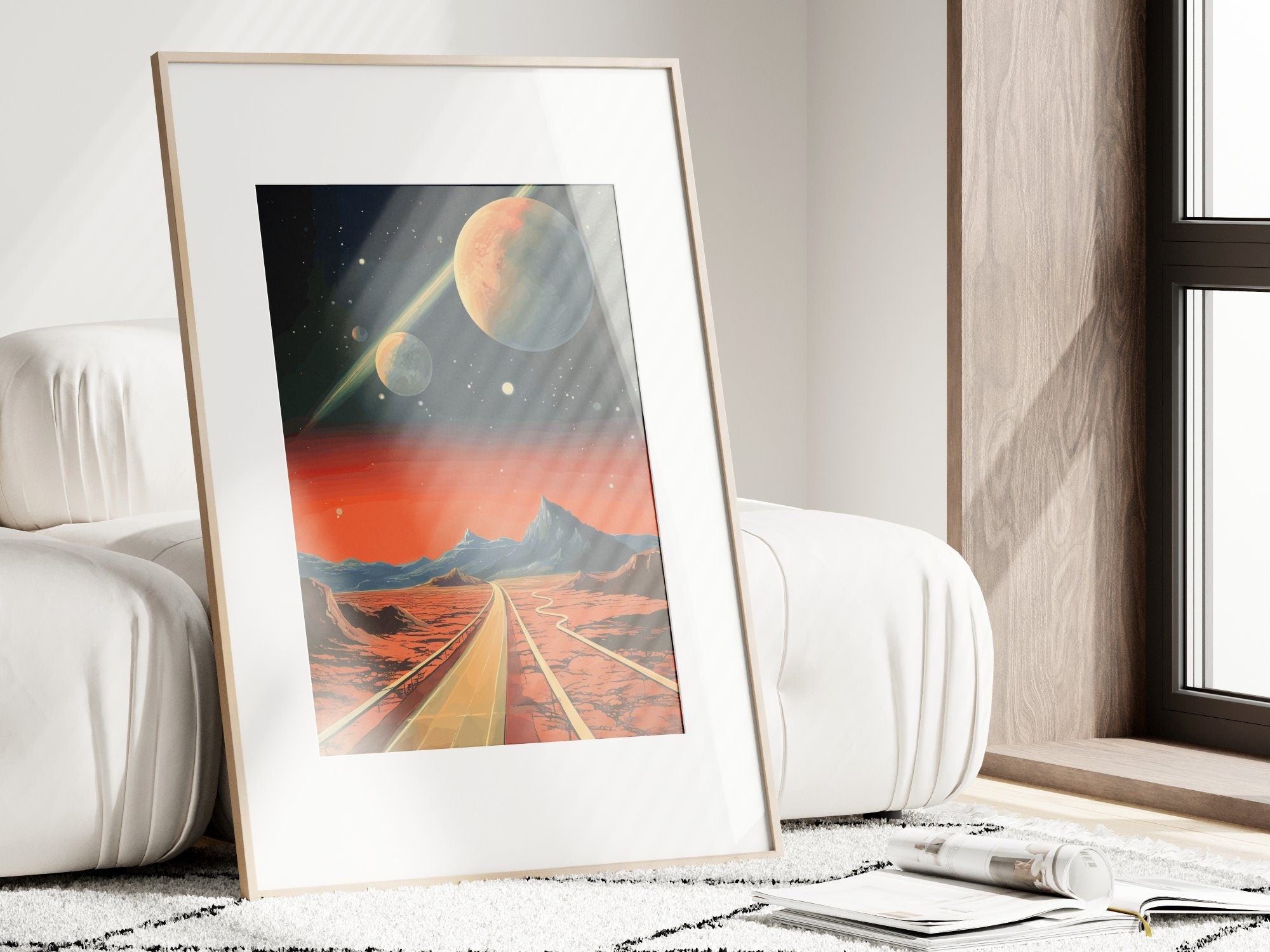 Space Roadtrip, Wall Art, Vintage, Retro Futurism Art, Wallpaper, Sci-Fi Collage Art, Space Art, Modern Art, Retro Art, Wall Art, Cosmic