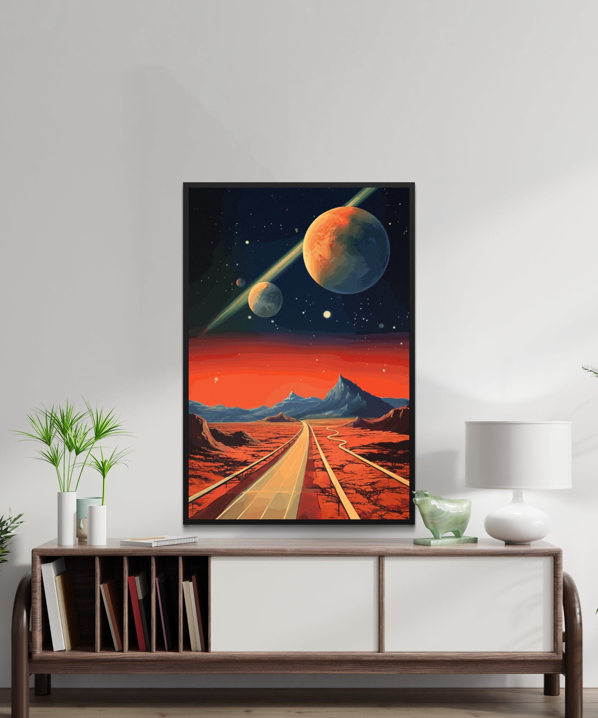 Space Roadtrip, Wall Art, Vintage, Retro Futurism Art, Wallpaper, Sci-Fi Collage Art, Space Art, Modern Art, Retro Art, Wall Art, Cosmic