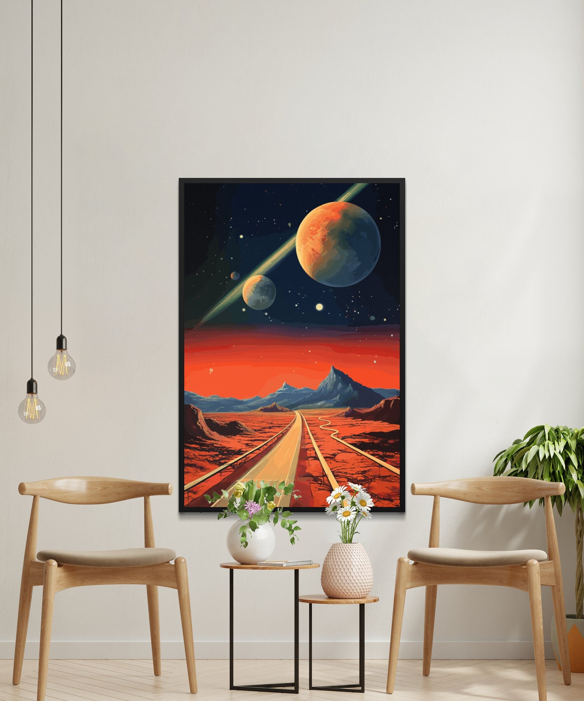 Space Roadtrip, Wall Art, Vintage, Retro Futurism Art, Wallpaper, Sci-Fi Collage Art, Space Art, Modern Art, Retro Art, Wall Art, Cosmic