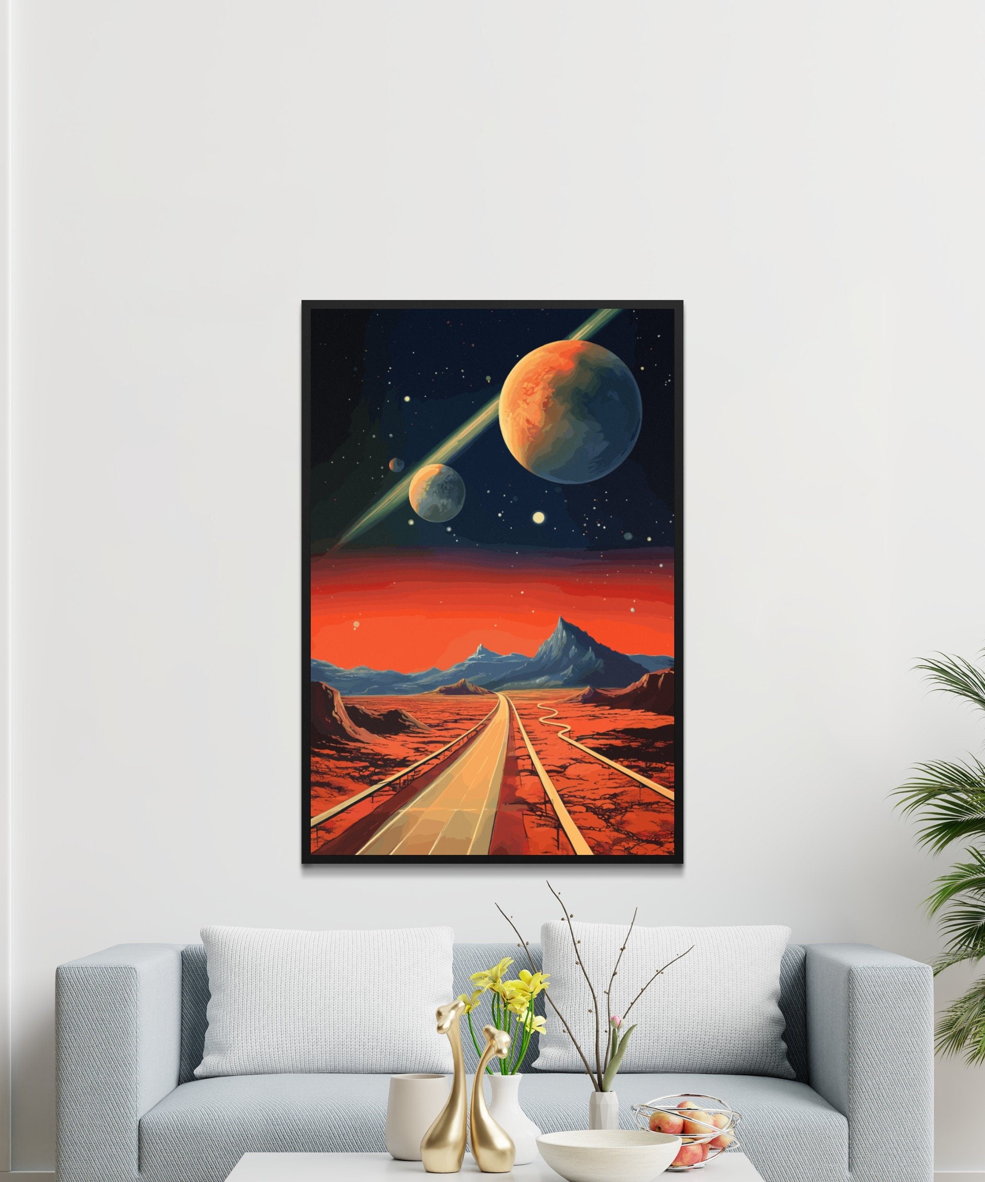 Space Roadtrip, Wall Art, Vintage, Retro Futurism Art, Wallpaper, Sci-Fi Collage Art, Space Art, Modern Art, Retro Art, Wall Art, Cosmic