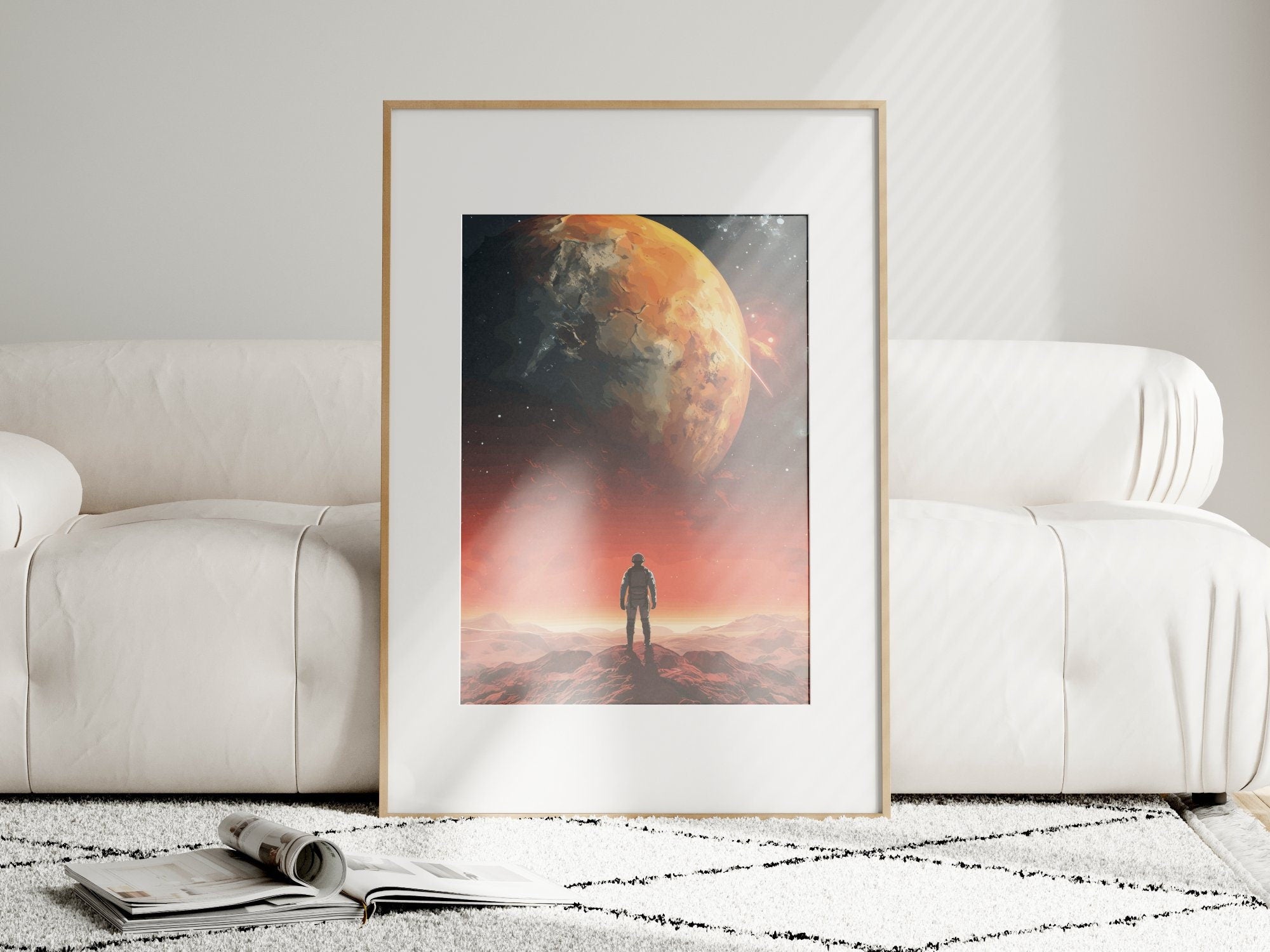 Views From Red Planet, Wall Art, Vintage, Retro Futurism Art, Wallpaper, Sci-Fi Collage Art, Space Art, Modern Art, Retro Art, Wall Art