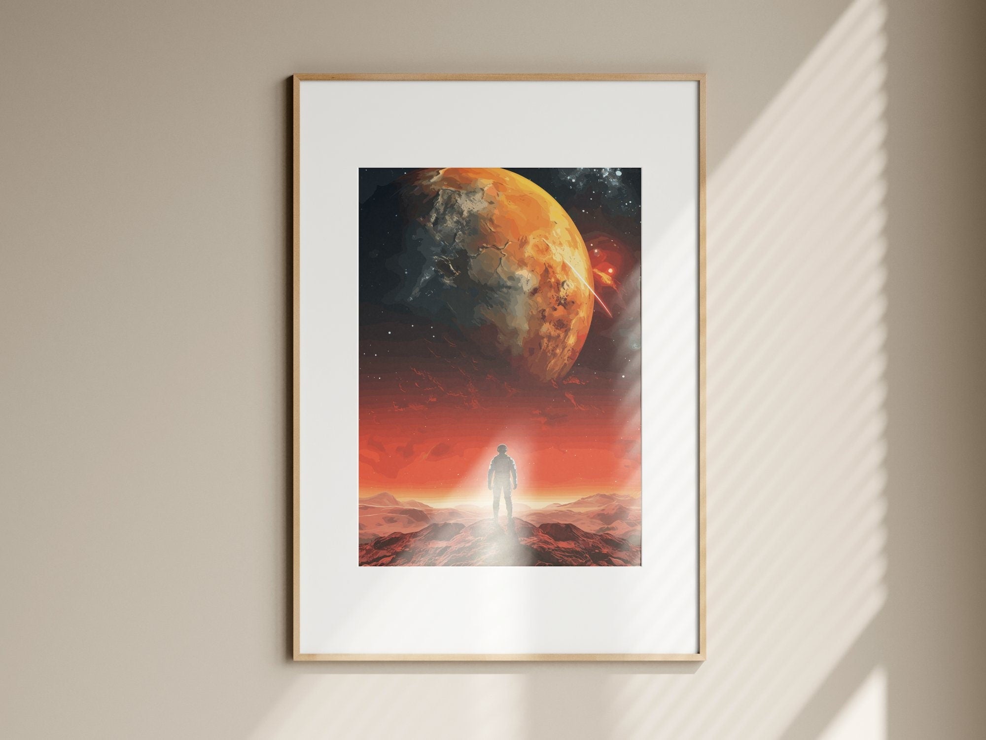 Views From Red Planet, Wall Art, Vintage, Retro Futurism Art, Wallpaper, Sci-Fi Collage Art, Space Art, Modern Art, Retro Art, Wall Art