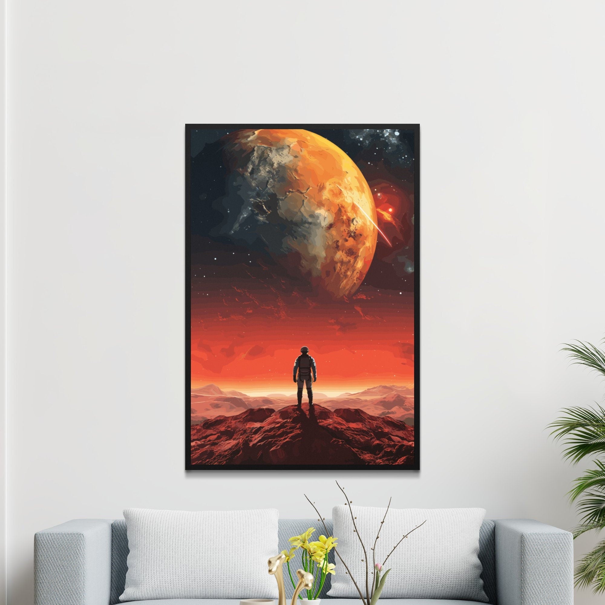 Views From Red Planet, Wall Art, Vintage, Retro Futurism Art, Wallpaper, Sci-Fi Collage Art, Space Art, Modern Art, Retro Art, Wall Art