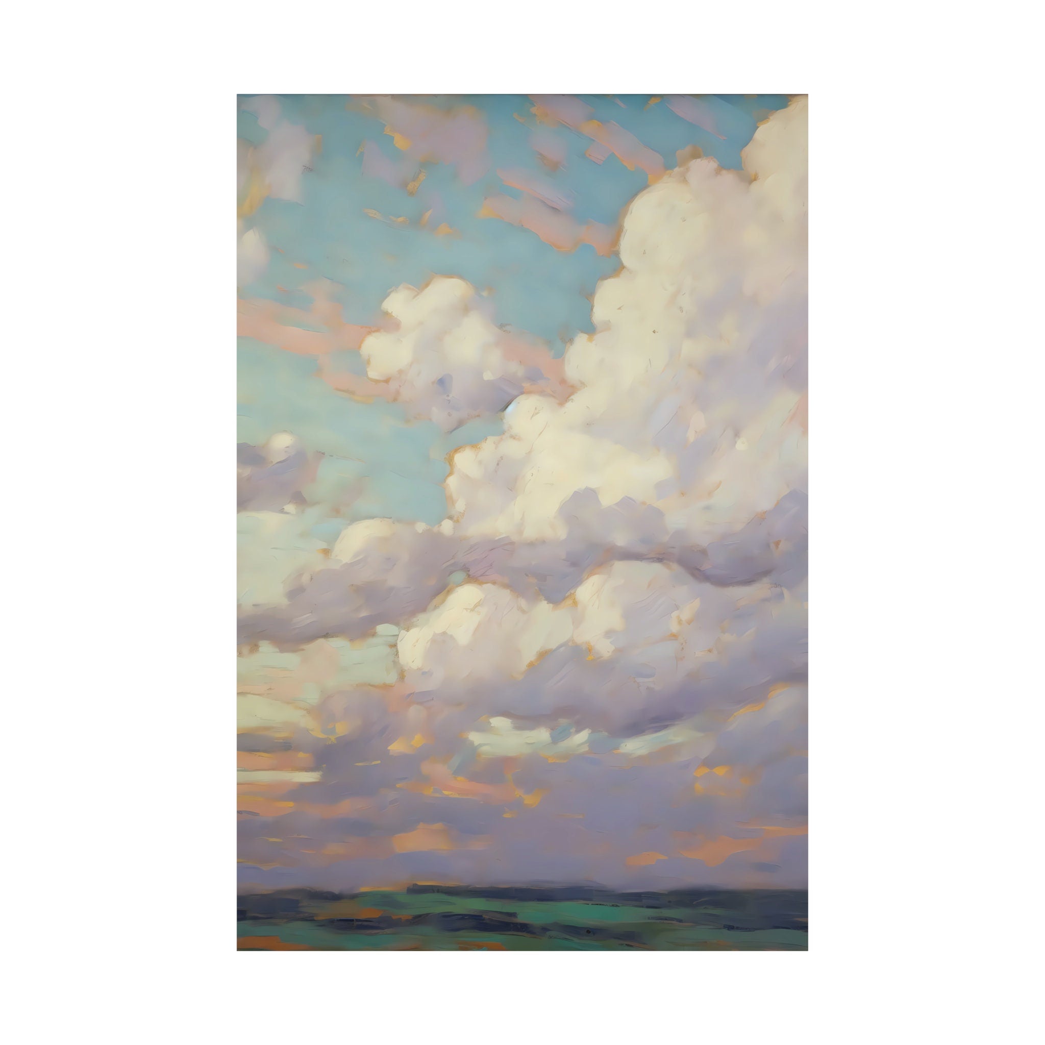 Impressionist Colorful Clouds - Modern Farmhouse Decor | Dreamy Sky Art Canvas