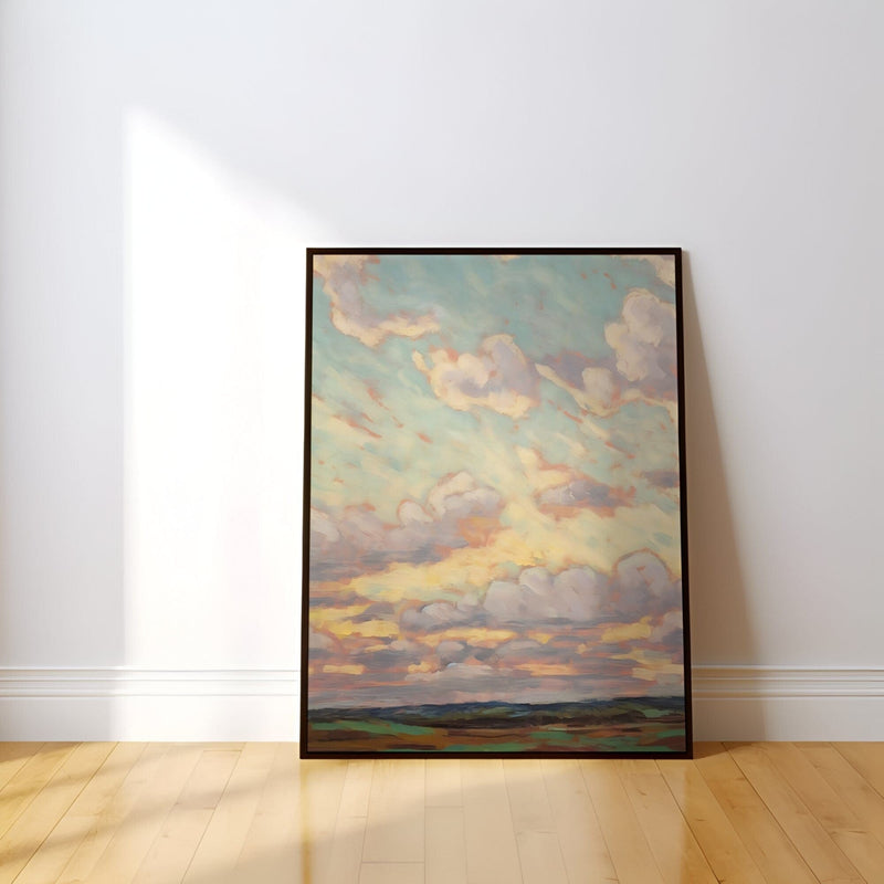 Impressionist Colorful Clouds Art – Modern Farmhouse Decor | Dreamy Sky Wall Print